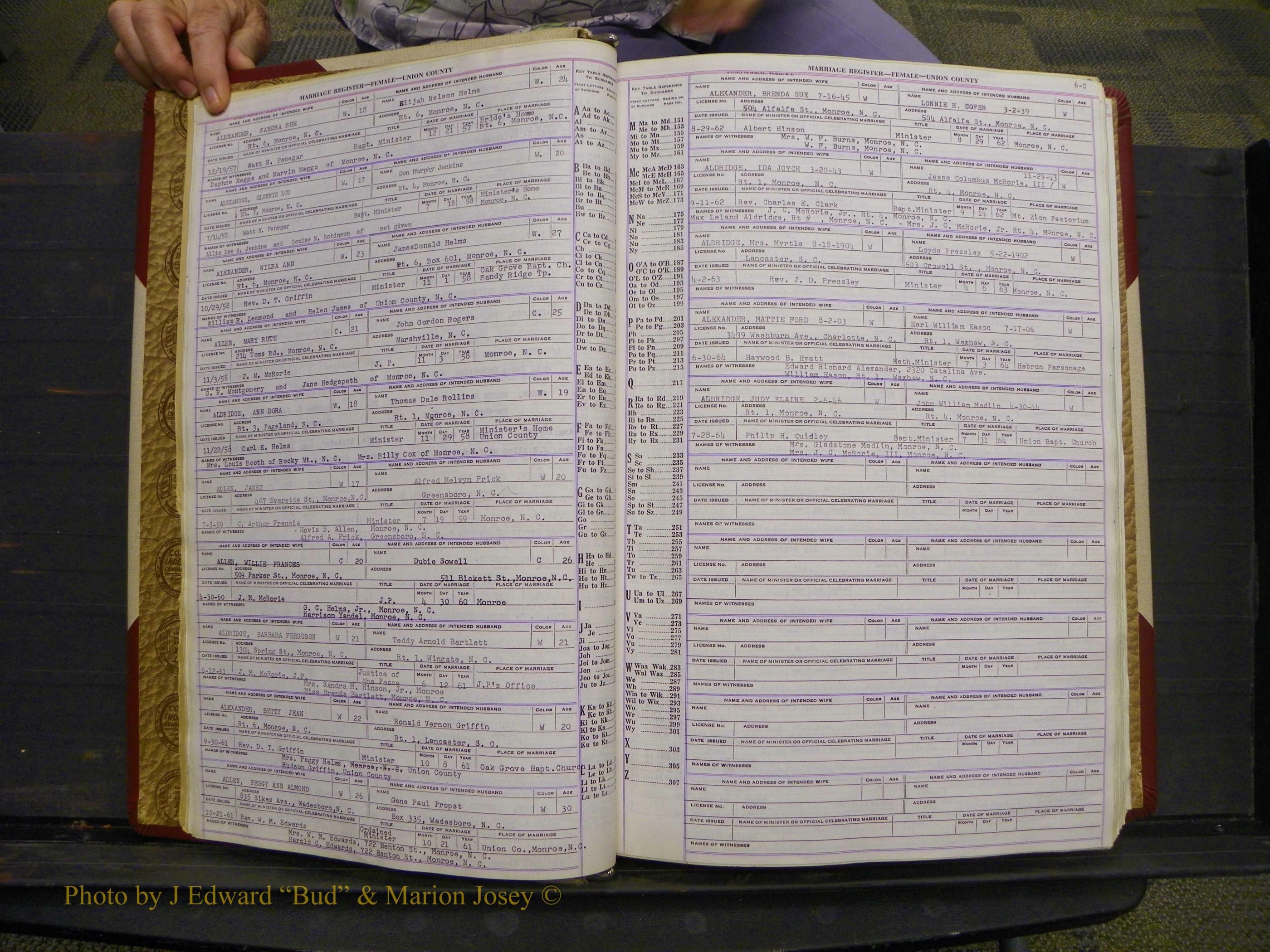 Union Co, NC Marriages Female Index, A-Z, 1937-1965 (7).JPG