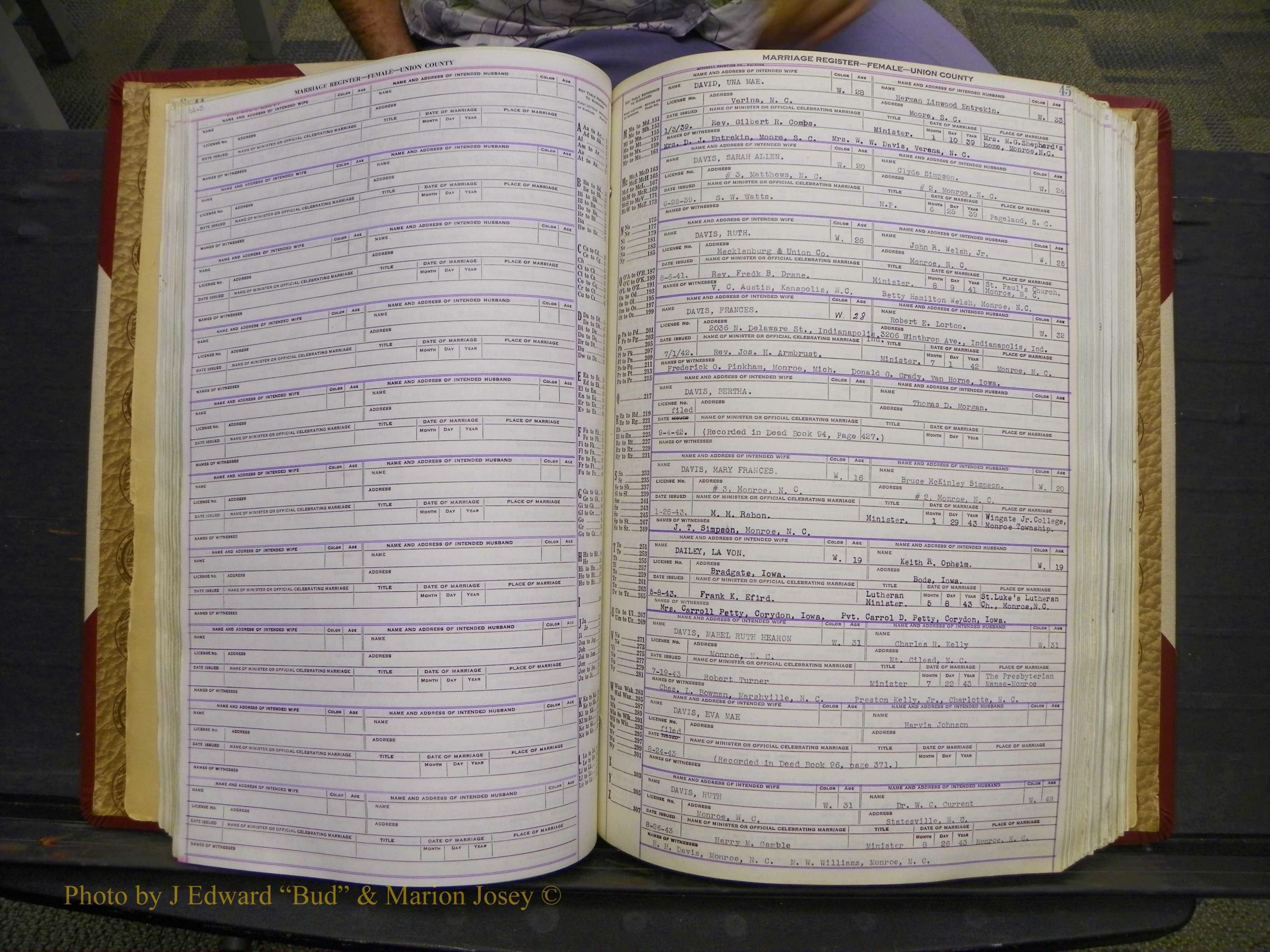 Union Co, NC Marriages Female Index, A-Z, 1937-1965 (70).JPG