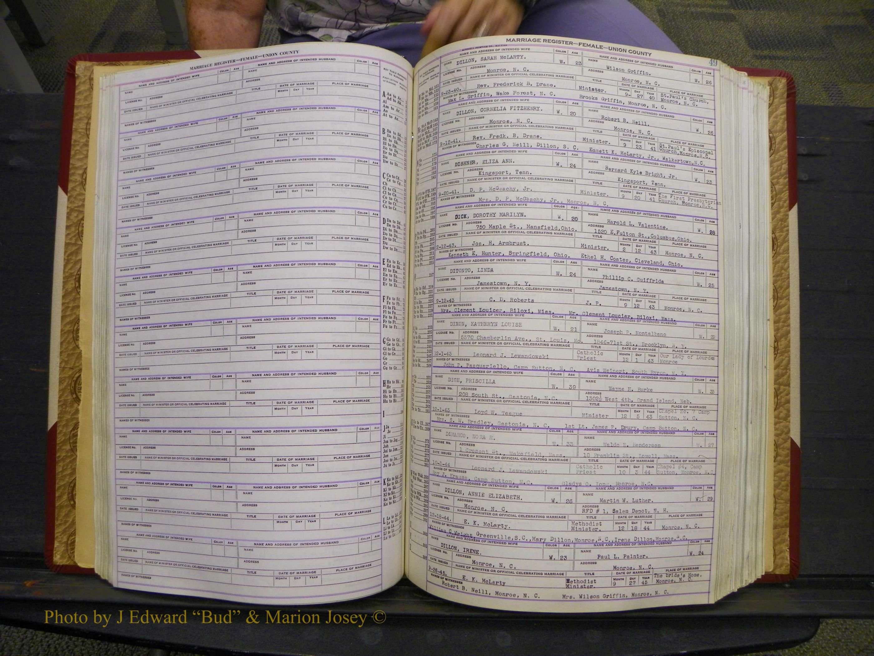 Union Co, NC Marriages Female Index, A-Z, 1937-1965 (77).JPG