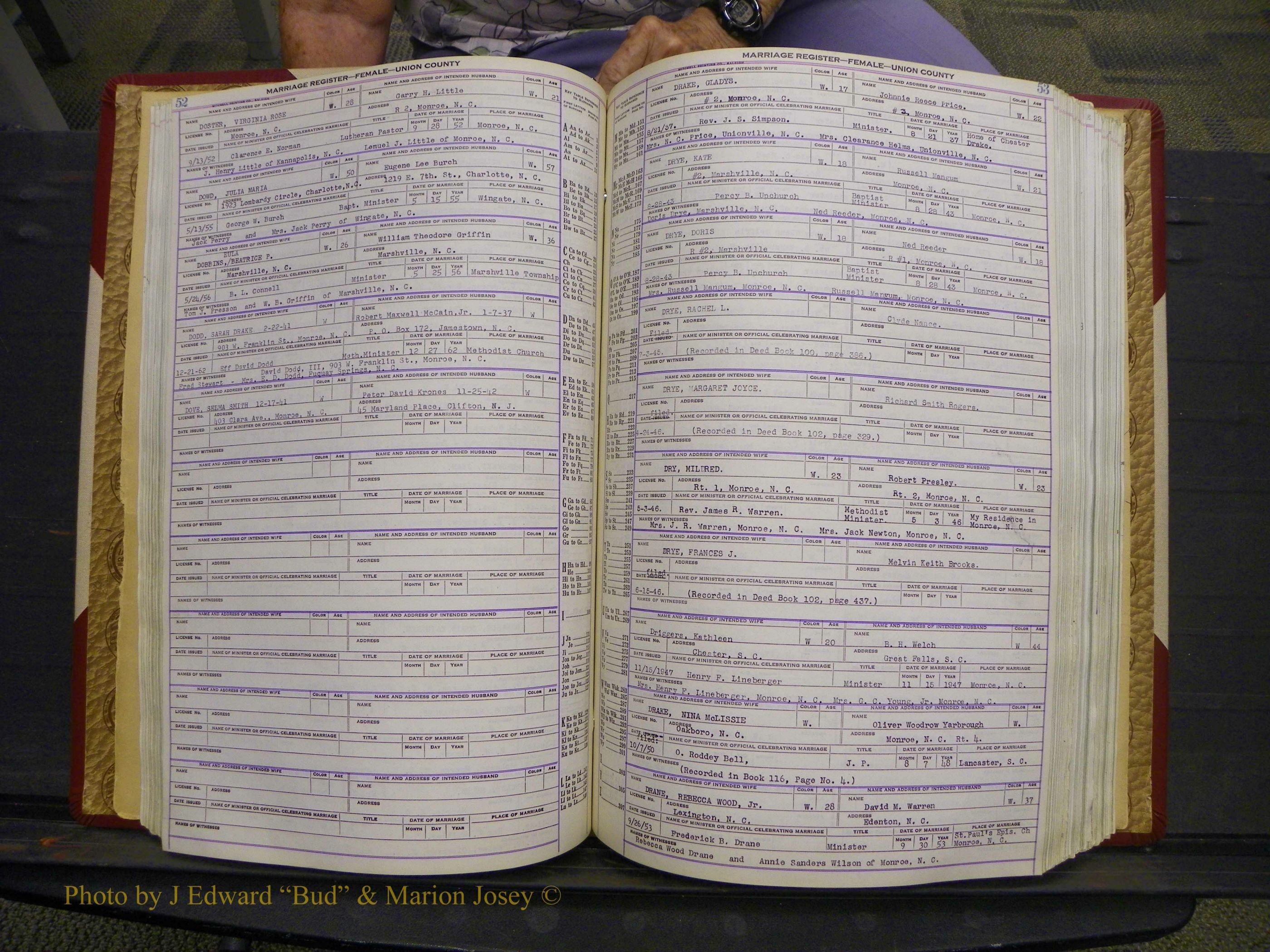 Union Co, NC Marriages Female Index, A-Z, 1937-1965 (79).JPG