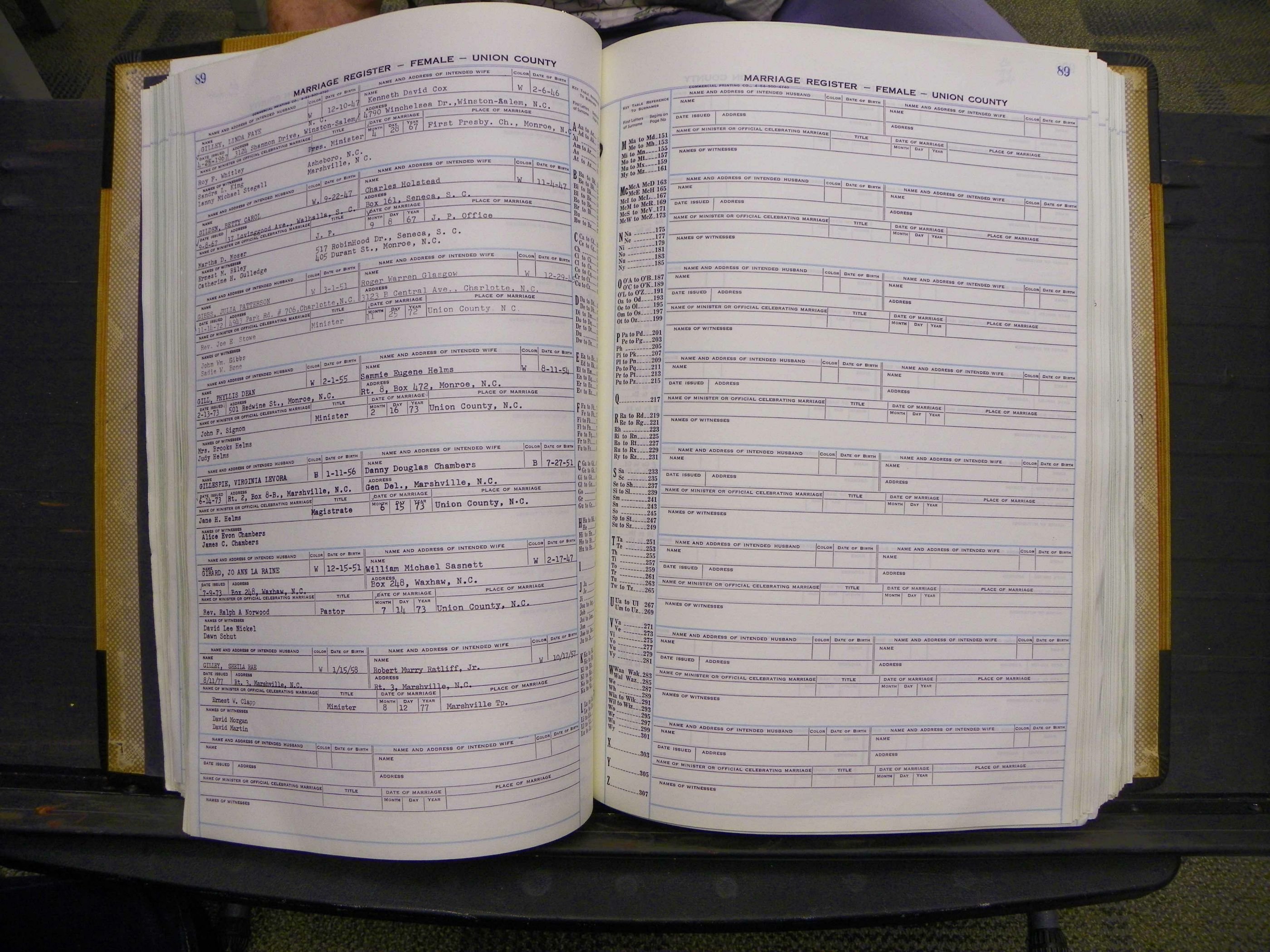 Union Co, NC Marriages Female Index, A-Z, 1966-1979 (95).JPG