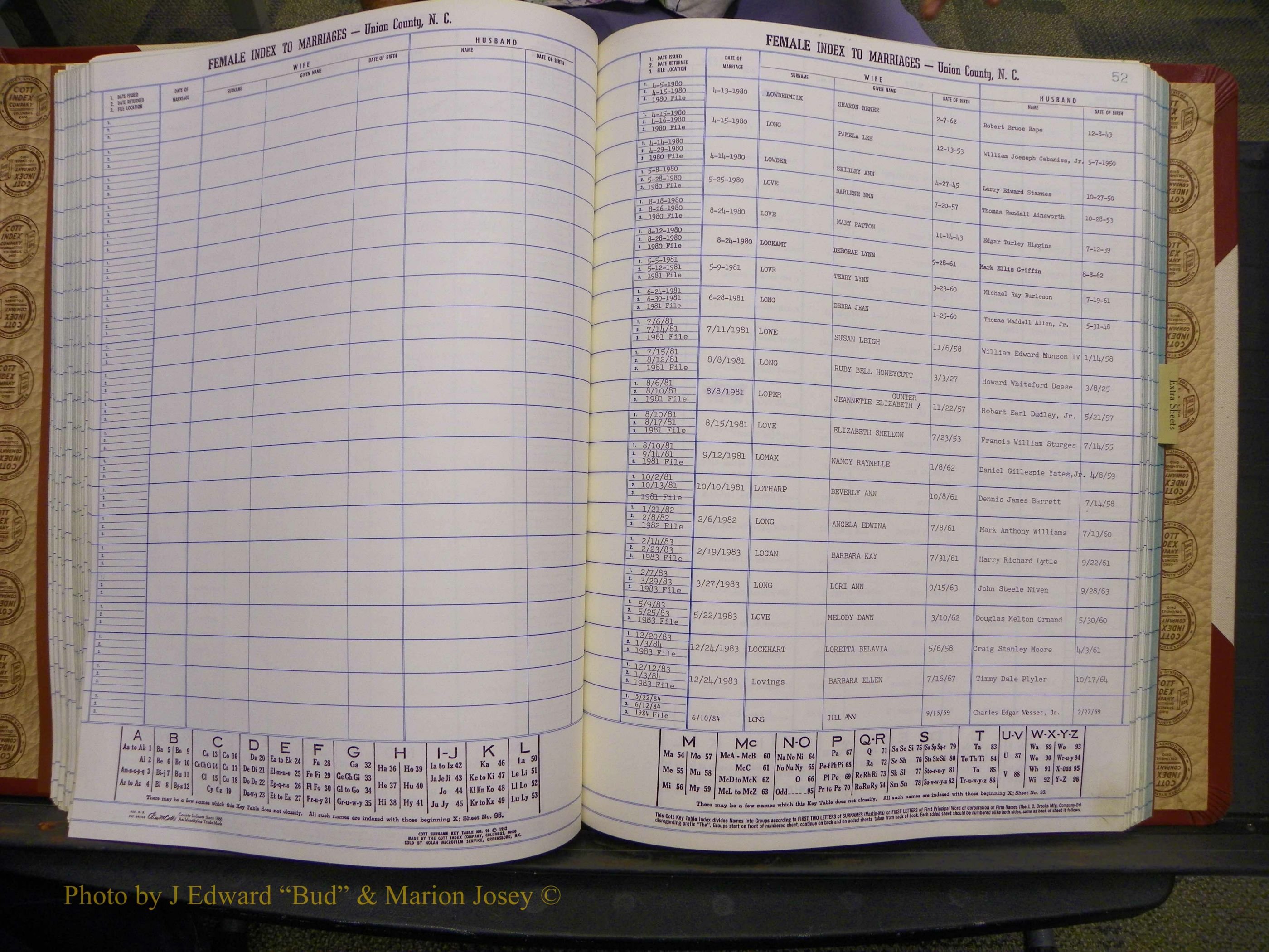 Union Co, NC Marriages Female Index, A-Z, 1980-1993 (112).JPG