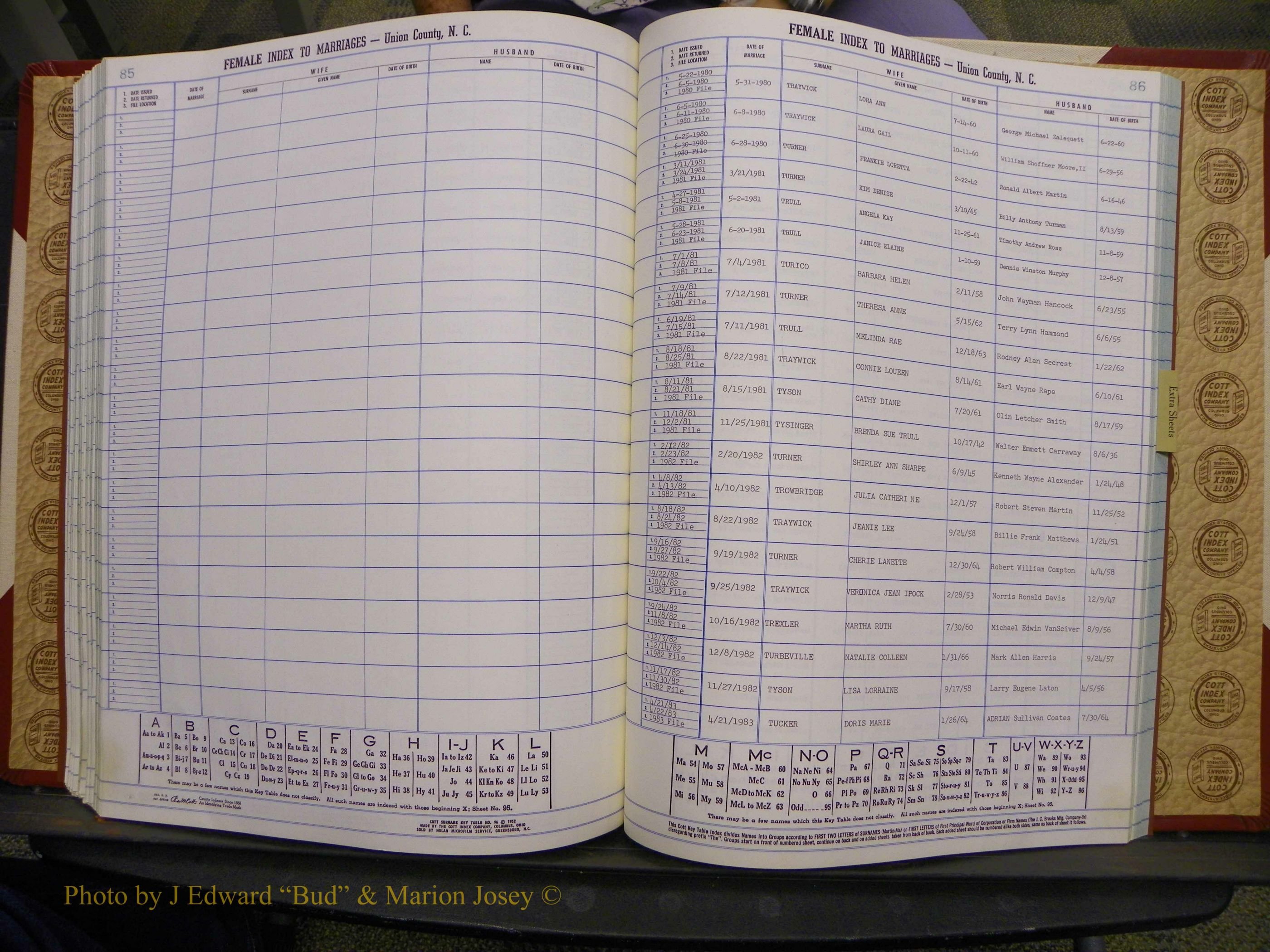 Union Co, NC Marriages Female Index, A-Z, 1980-1993 (186).JPG