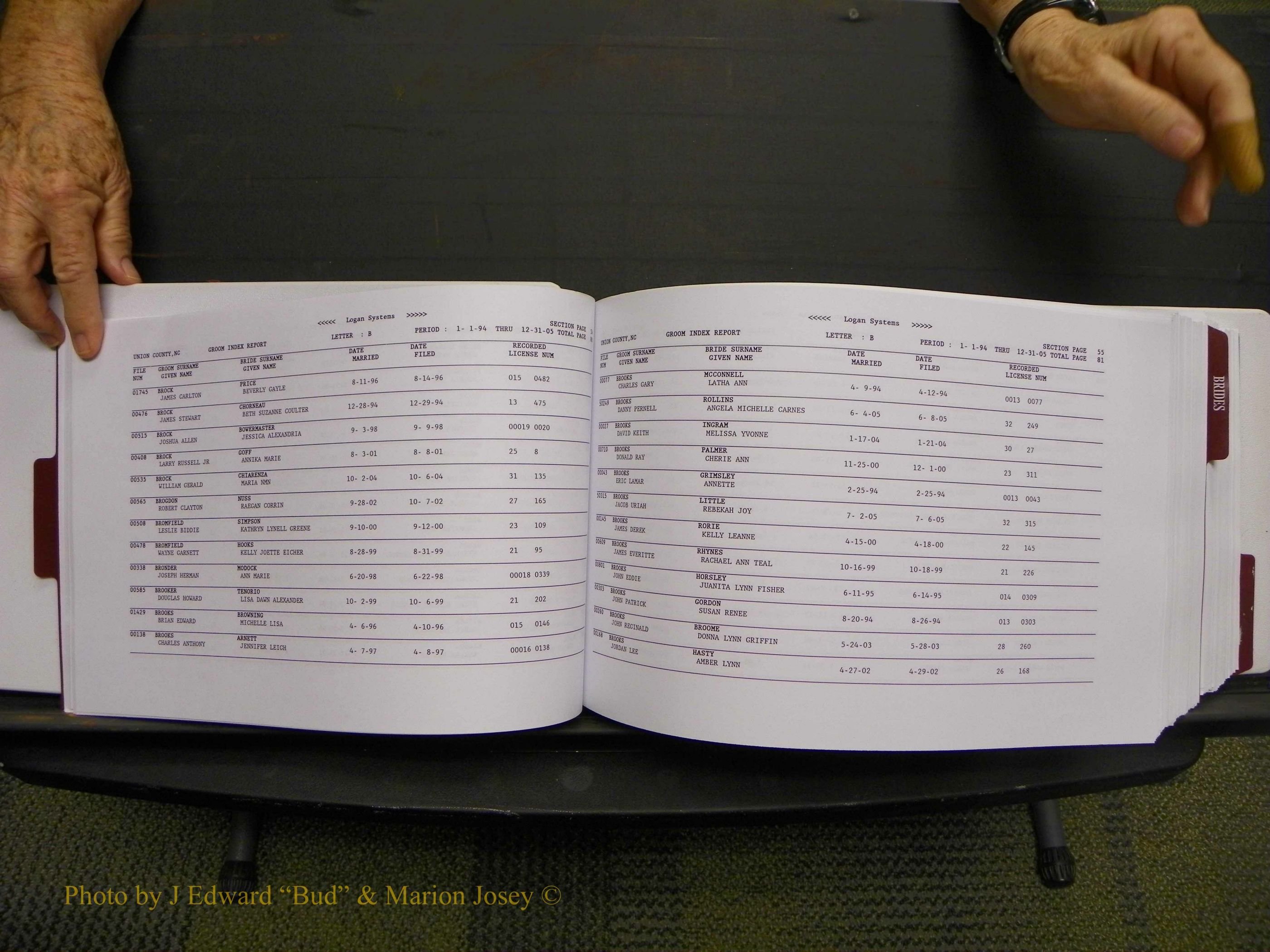 Union Co, NC Marriages Male & Female Index, 1993-2005 (42).JPG