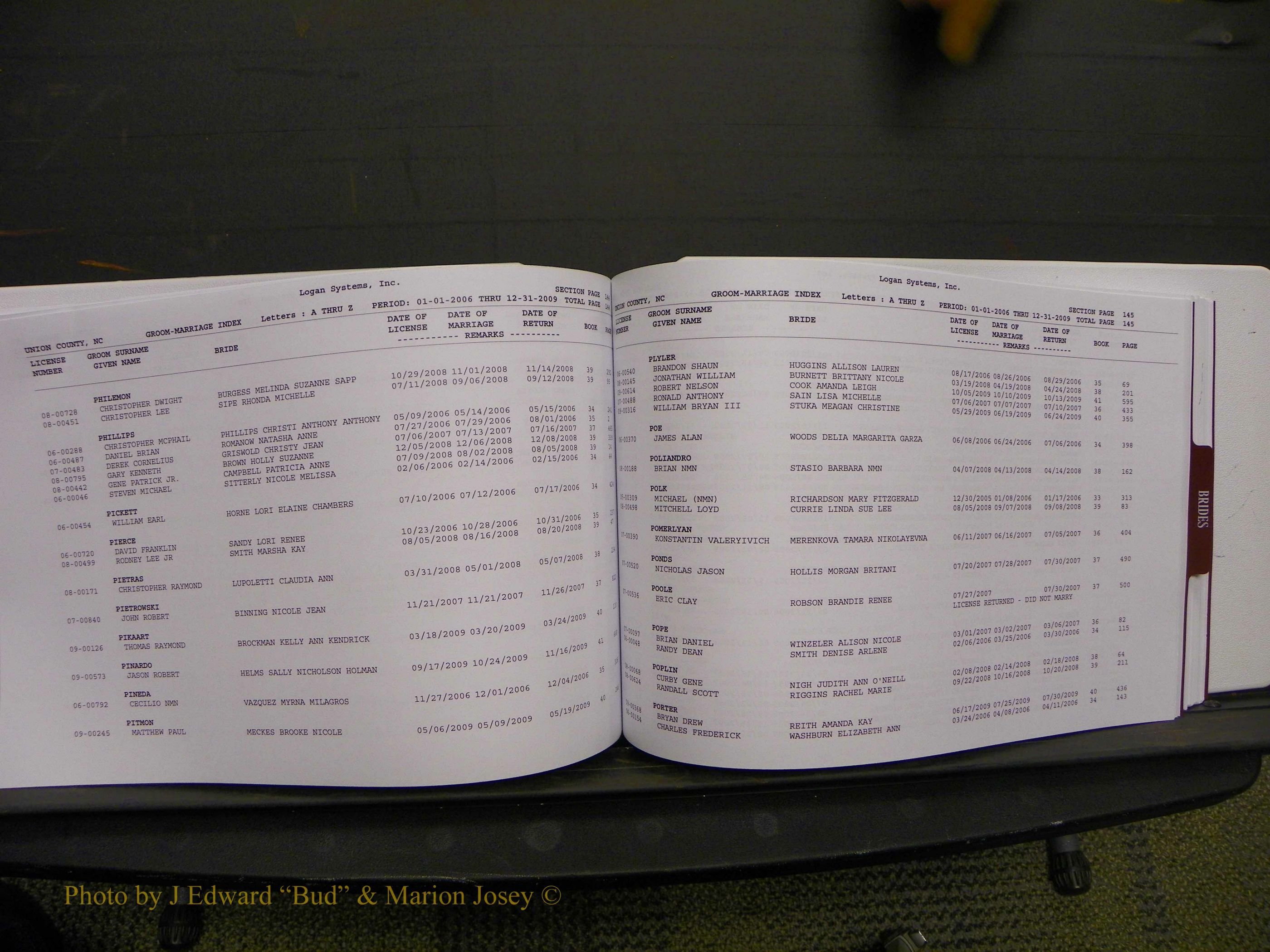 Union Co, NC Marriages Male & Female Index, 2006-2010 (200).JPG