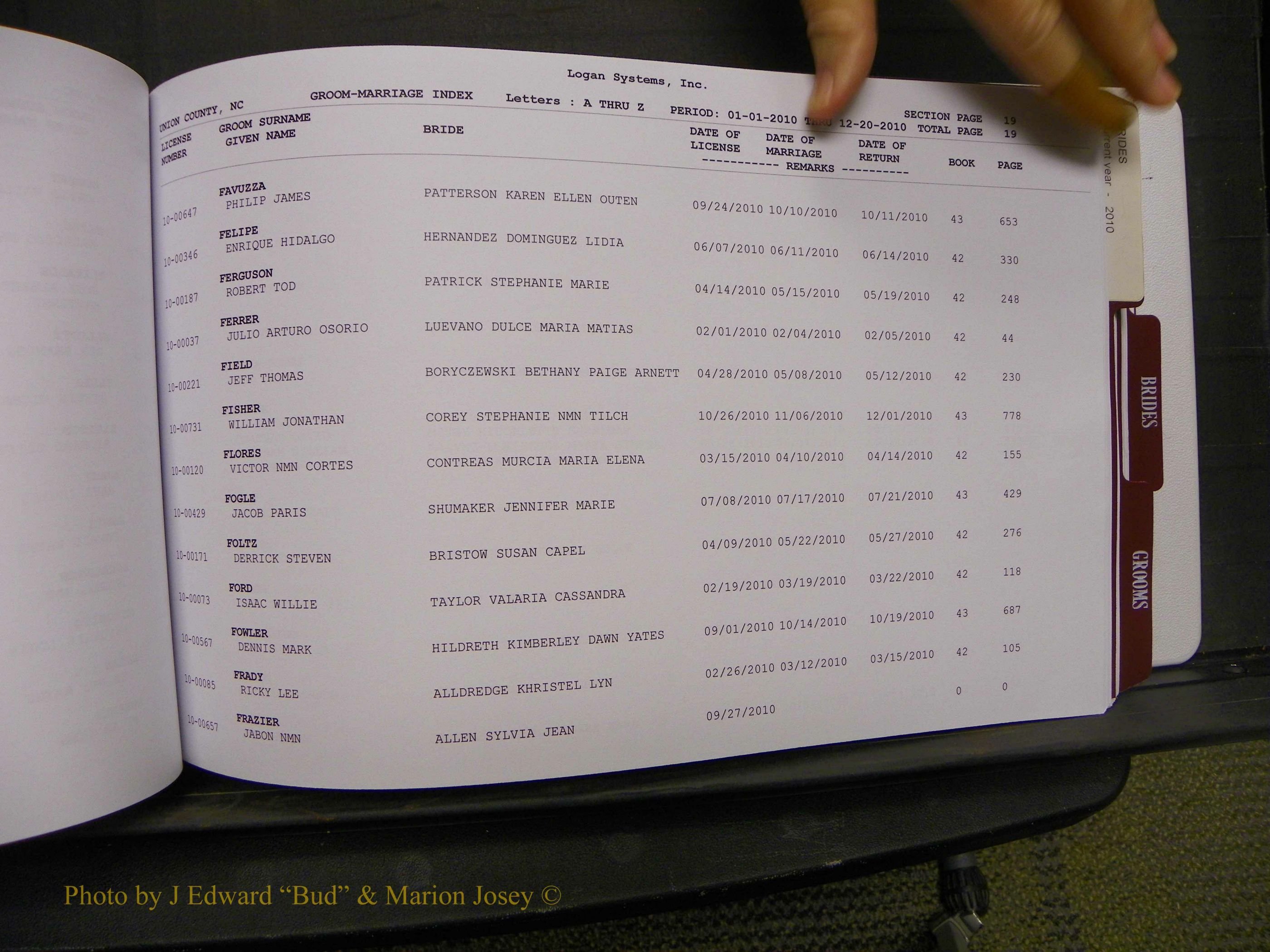 Union Co, NC Marriages Male & Female Index, 2006-2010 (21).JPG