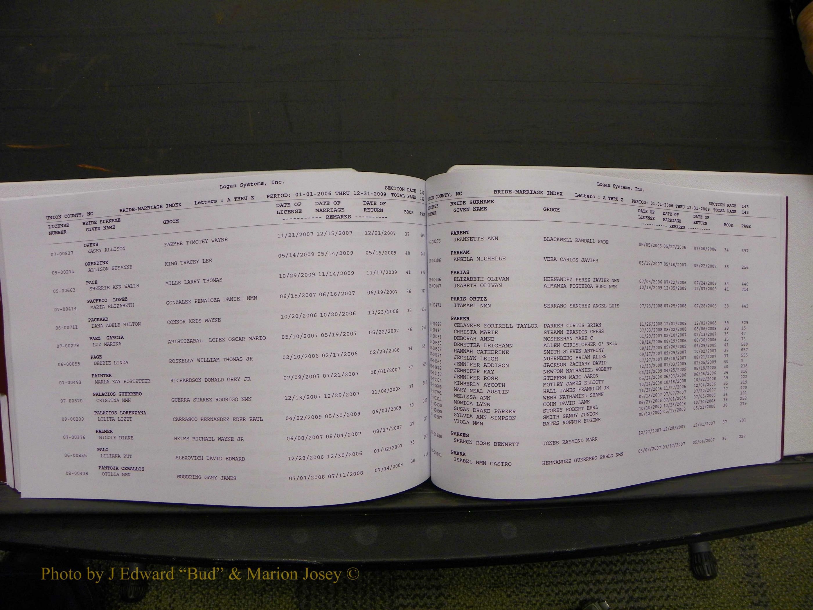 Union Co, NC Marriages Male & Female Index, 2006-2010 (302).JPG