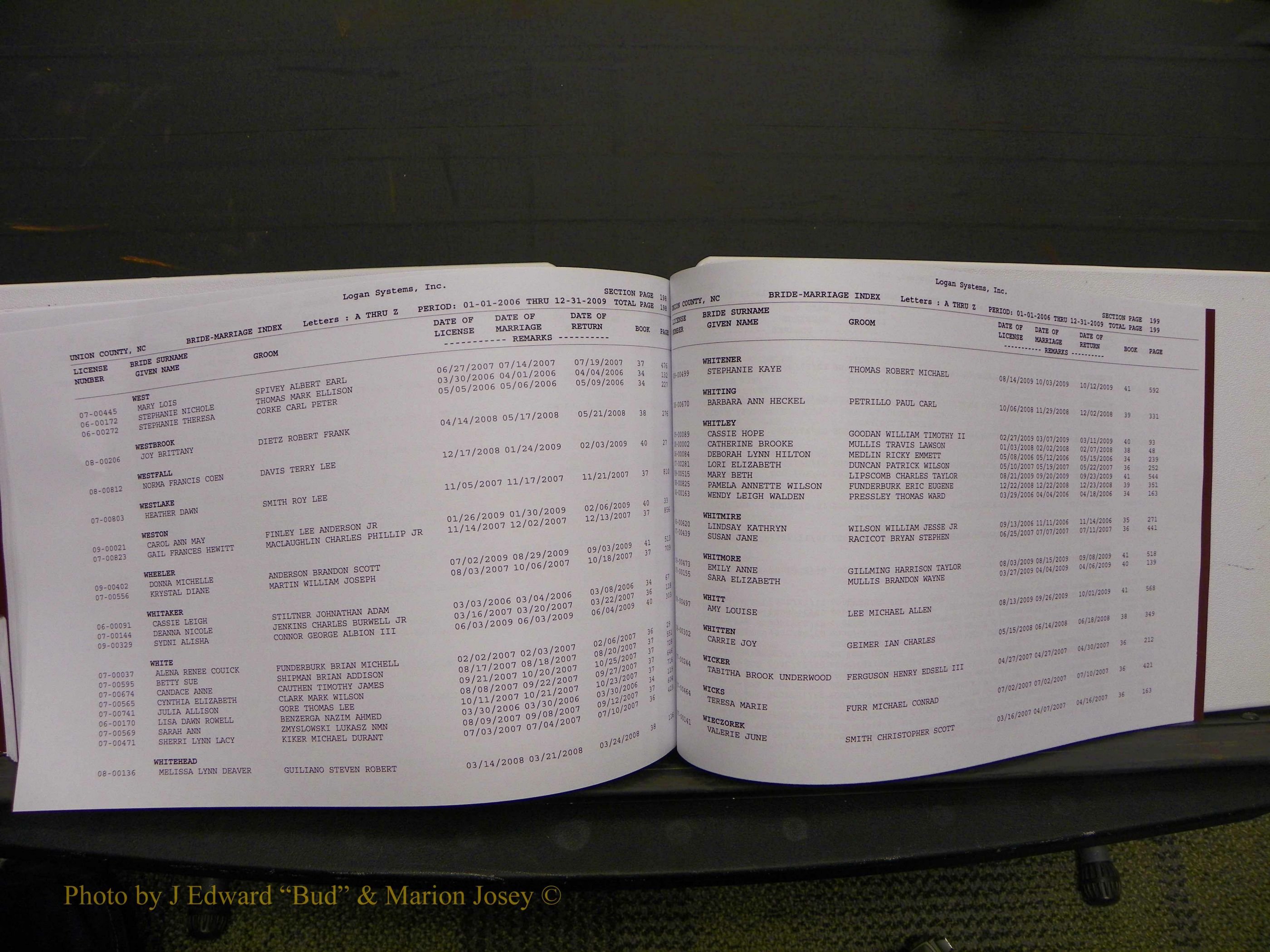 Union Co, NC Marriages Male & Female Index, 2006-2010 (330).JPG
