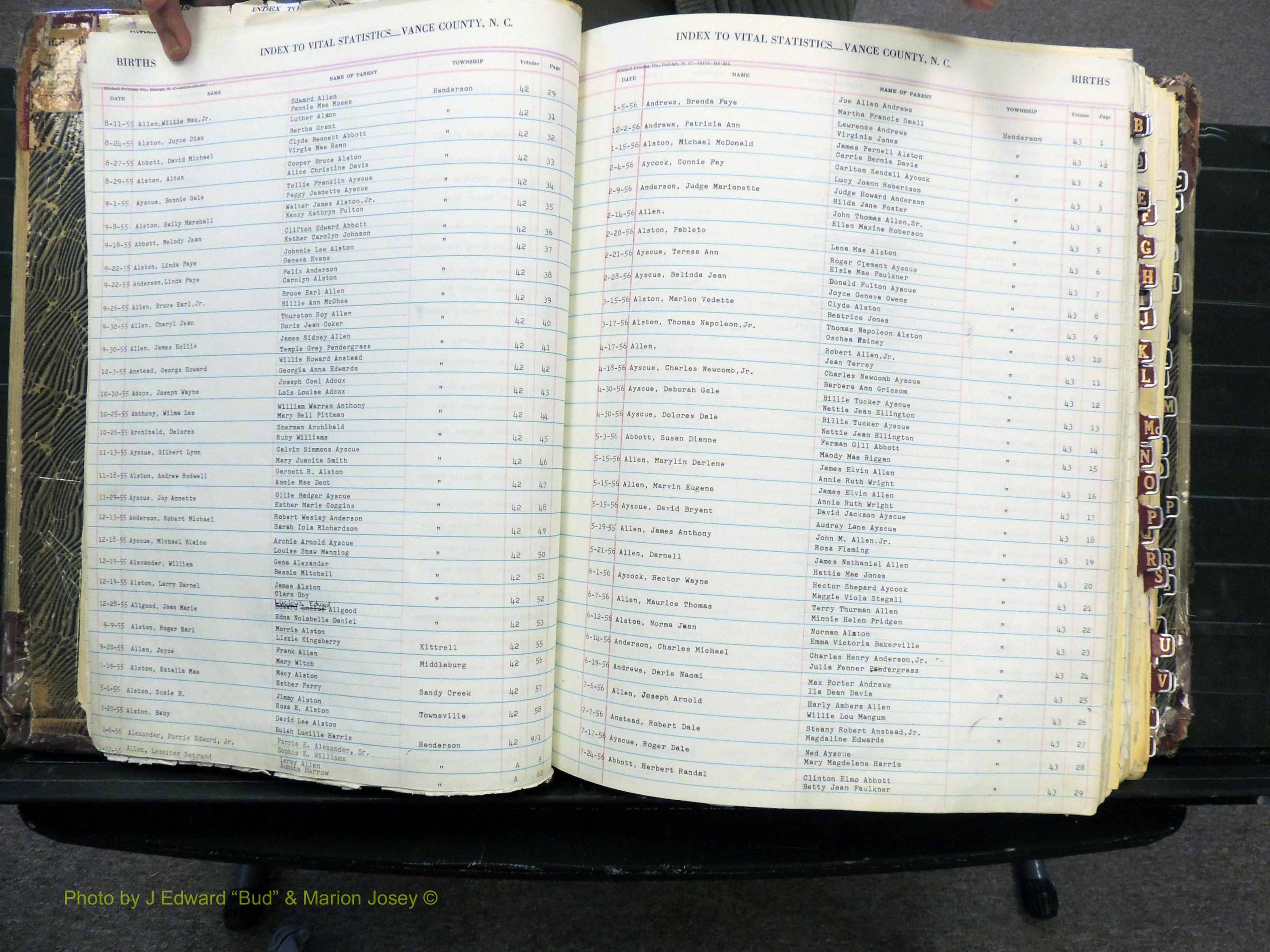Vance Co, NC, Births & Deaths, A-Z, 1946-1959 (110).JPG