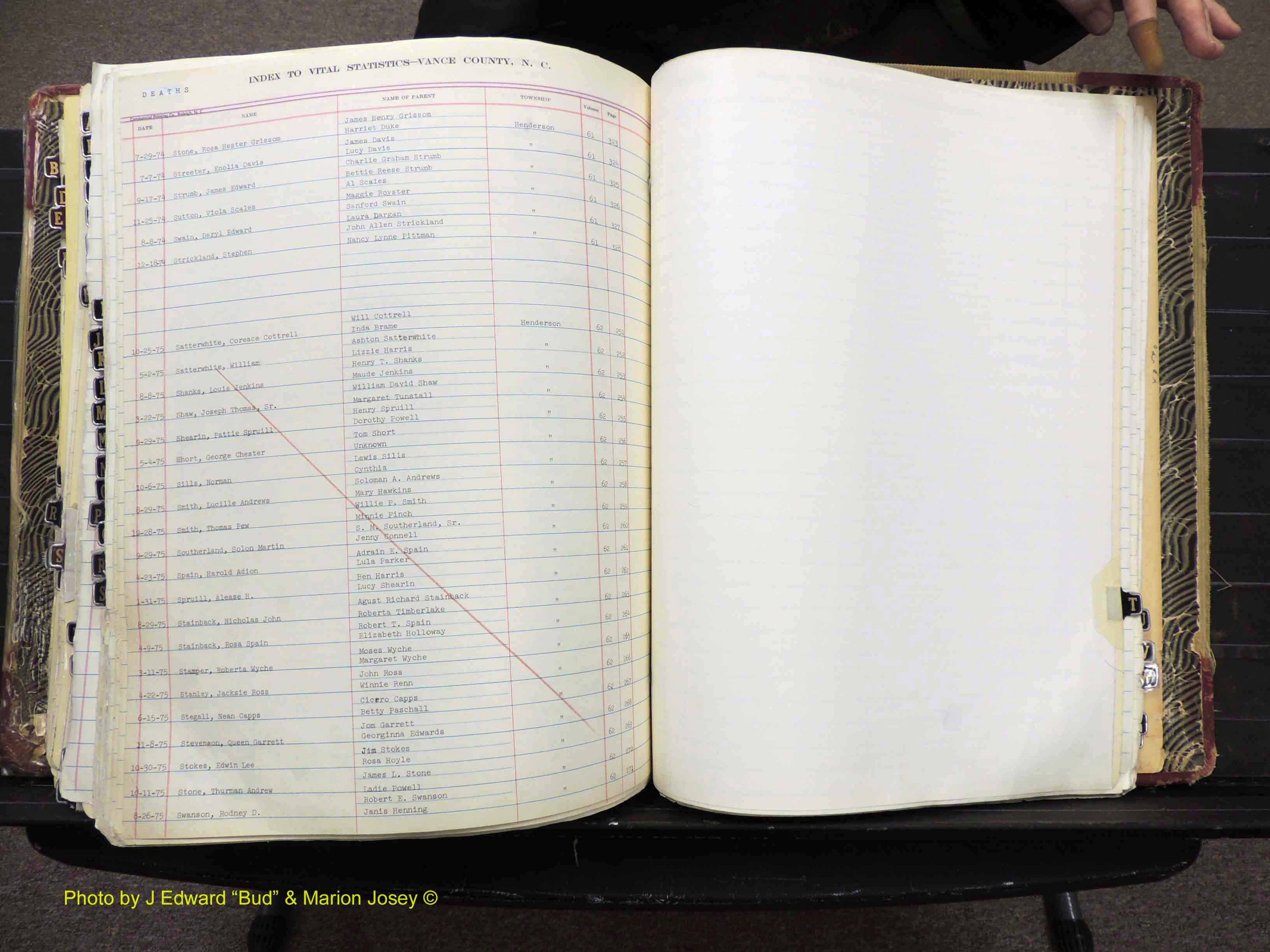 Vance Co, NC, Births & Deaths, A-Z, 1960-1974 (473).JPG