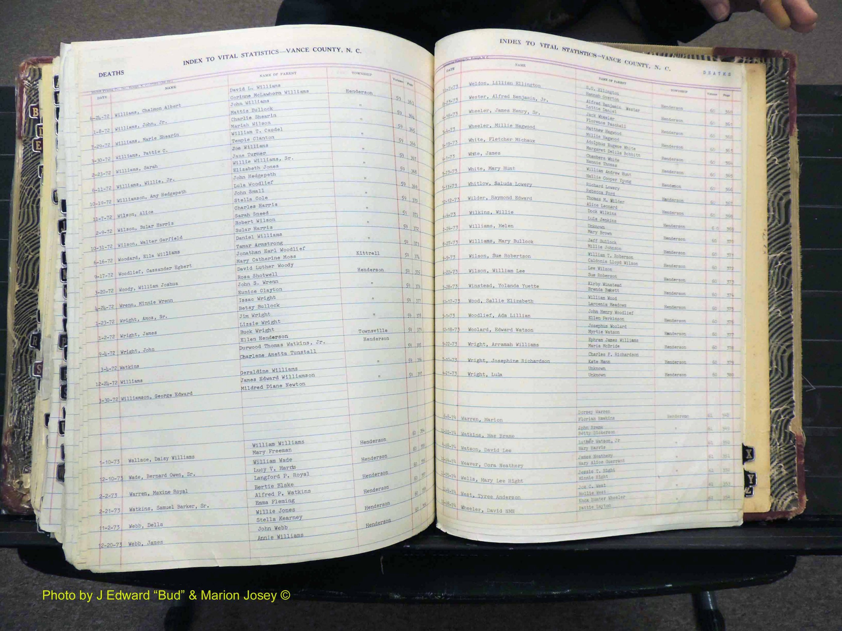 Vance Co, NC, Births & Deaths, A-Z, 1960-1974 (491).JPG
