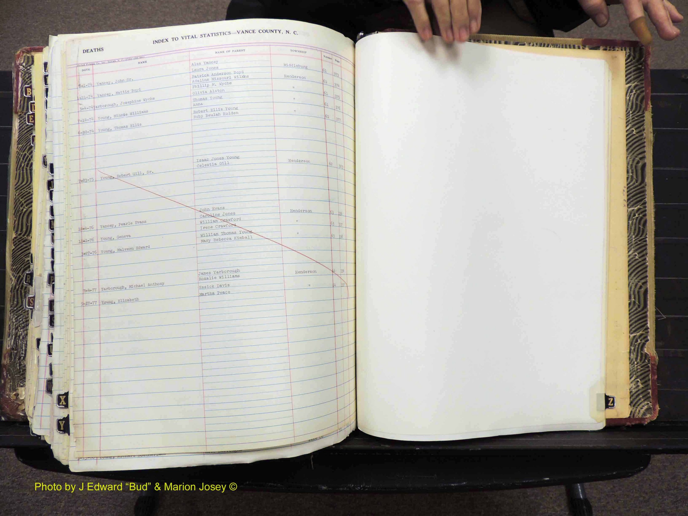 Vance Co, NC, Births & Deaths, A-Z, 1960-1974 (495).JPG