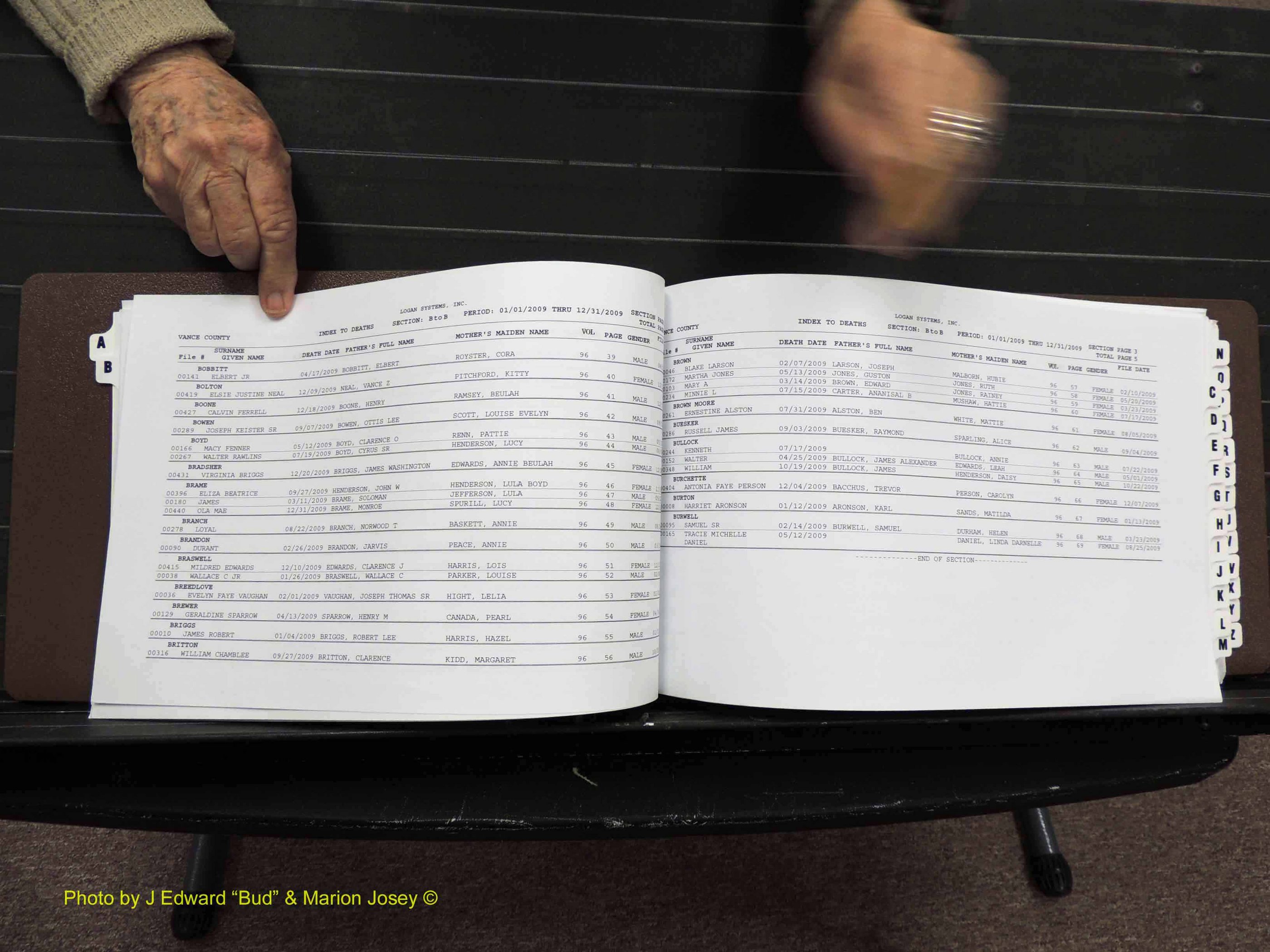 Vance Co, NC, Deaths, A-Z, 2005-2012 (120).JPG