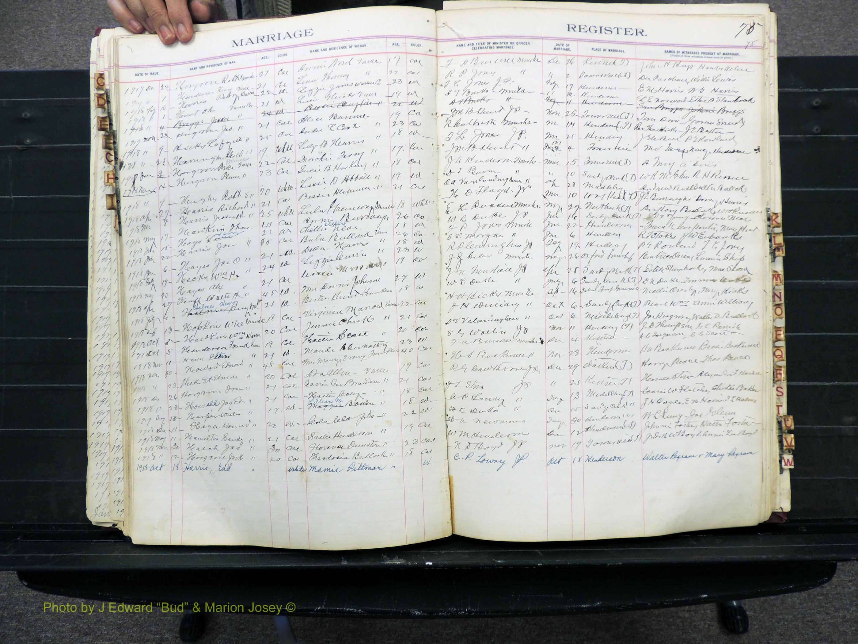 Vance Co, NC, Marriages, A-Z, 1898-1919 (161).JPG
