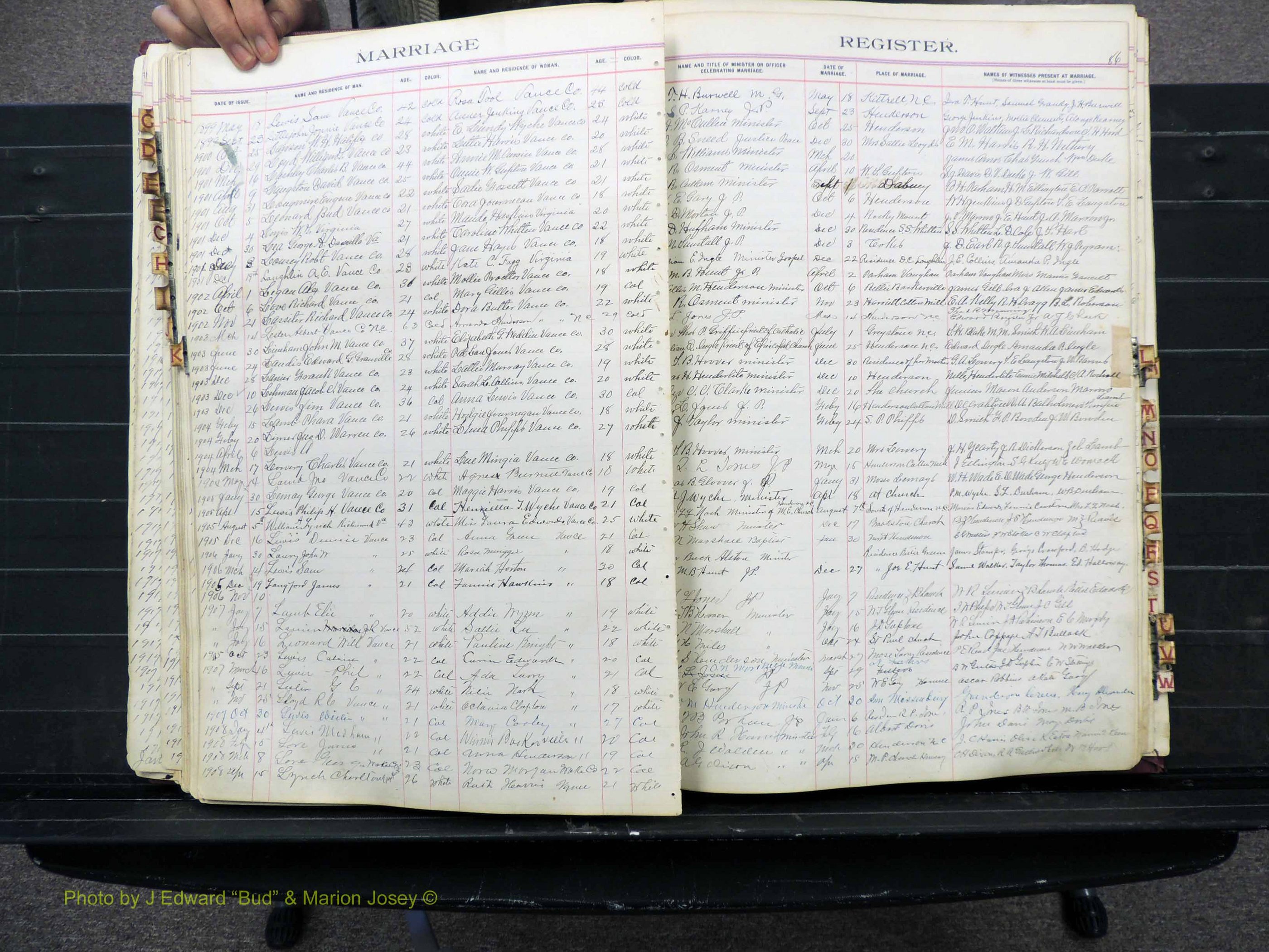 Vance Co, NC, Marriages, A-Z, 1898-1919 (165).JPG