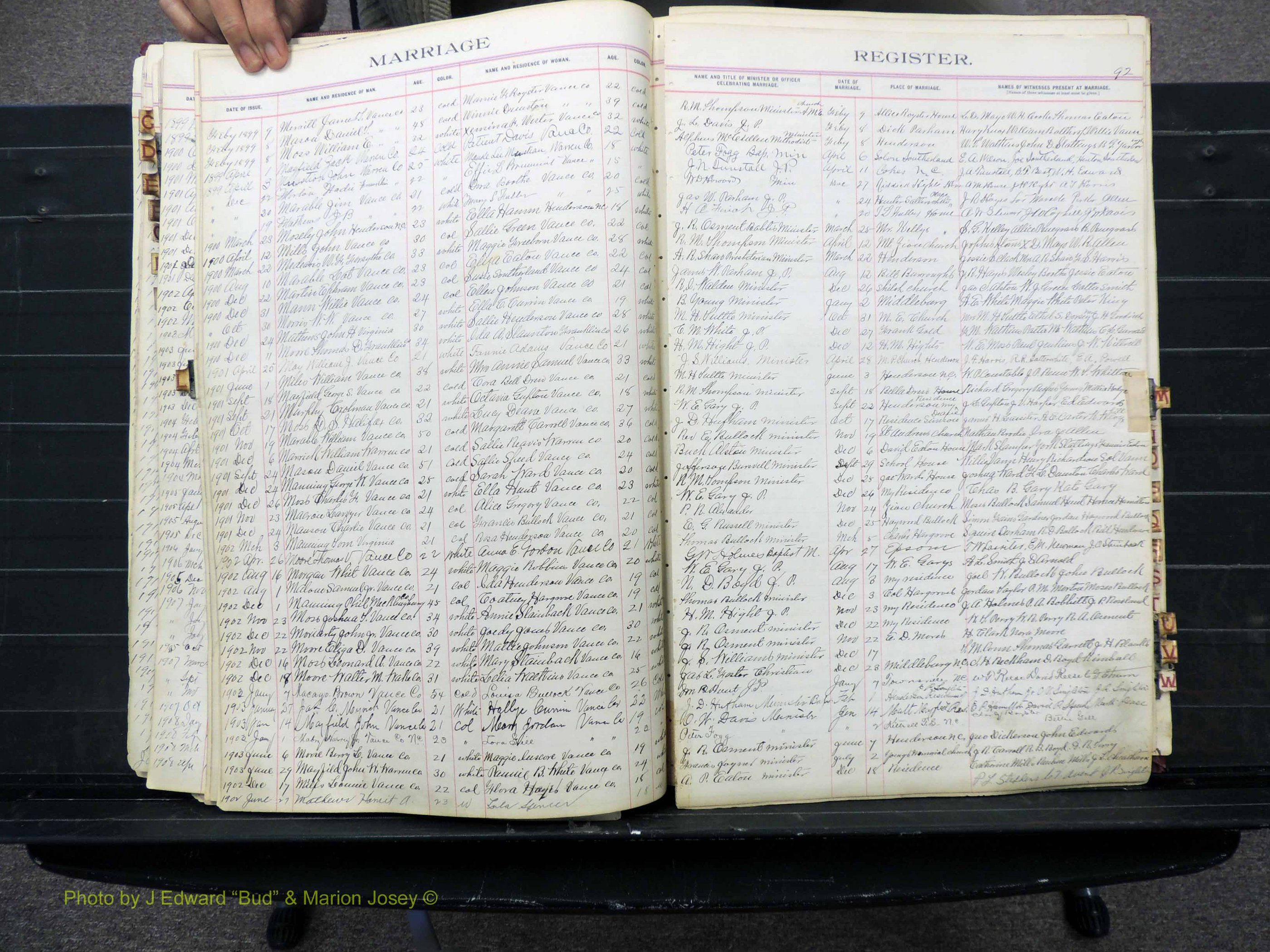 Vance Co, NC, Marriages, A-Z, 1898-1919 (168).JPG