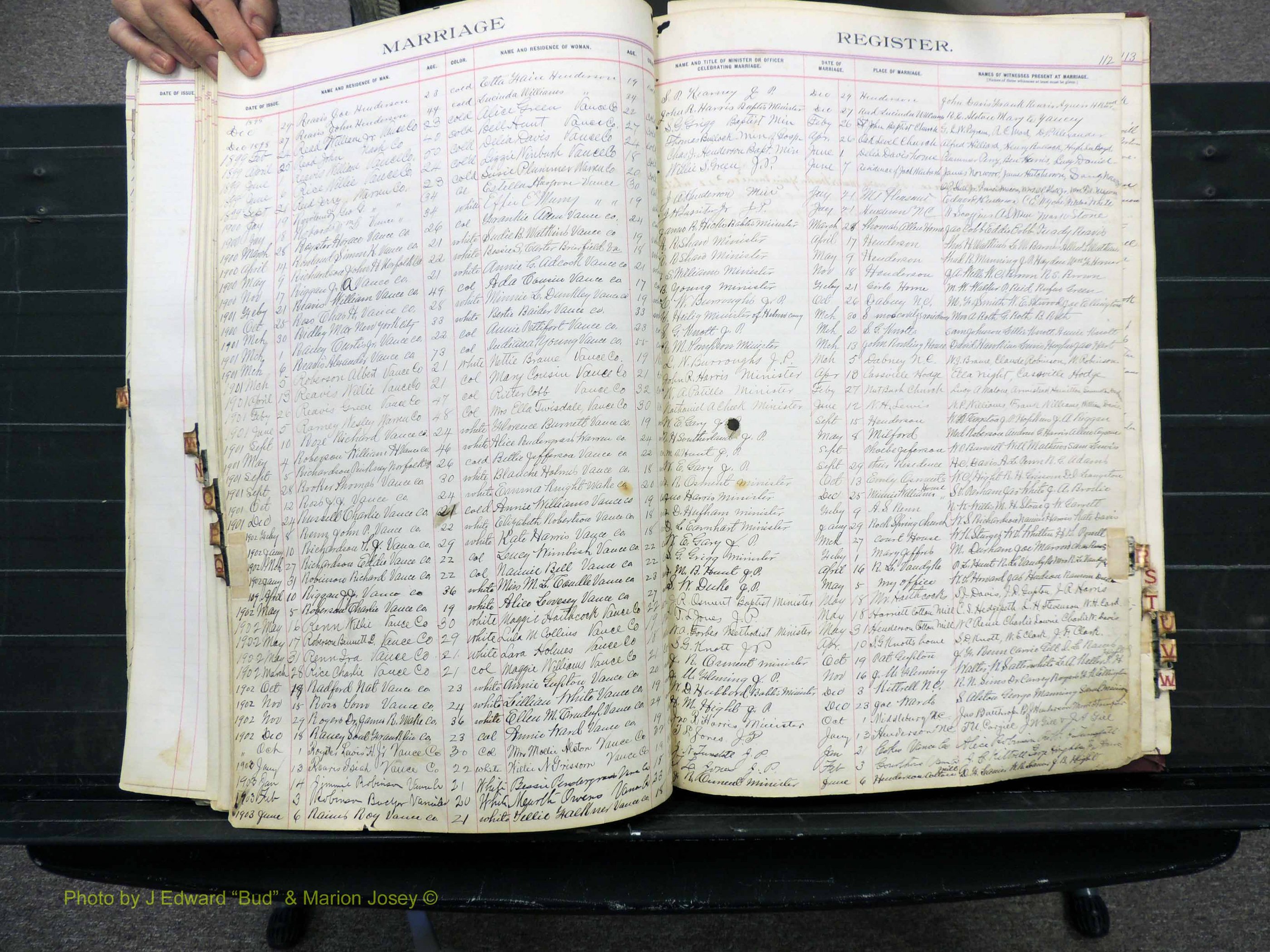 Vance Co, NC, Marriages, A-Z, 1898-1919 (185).JPG