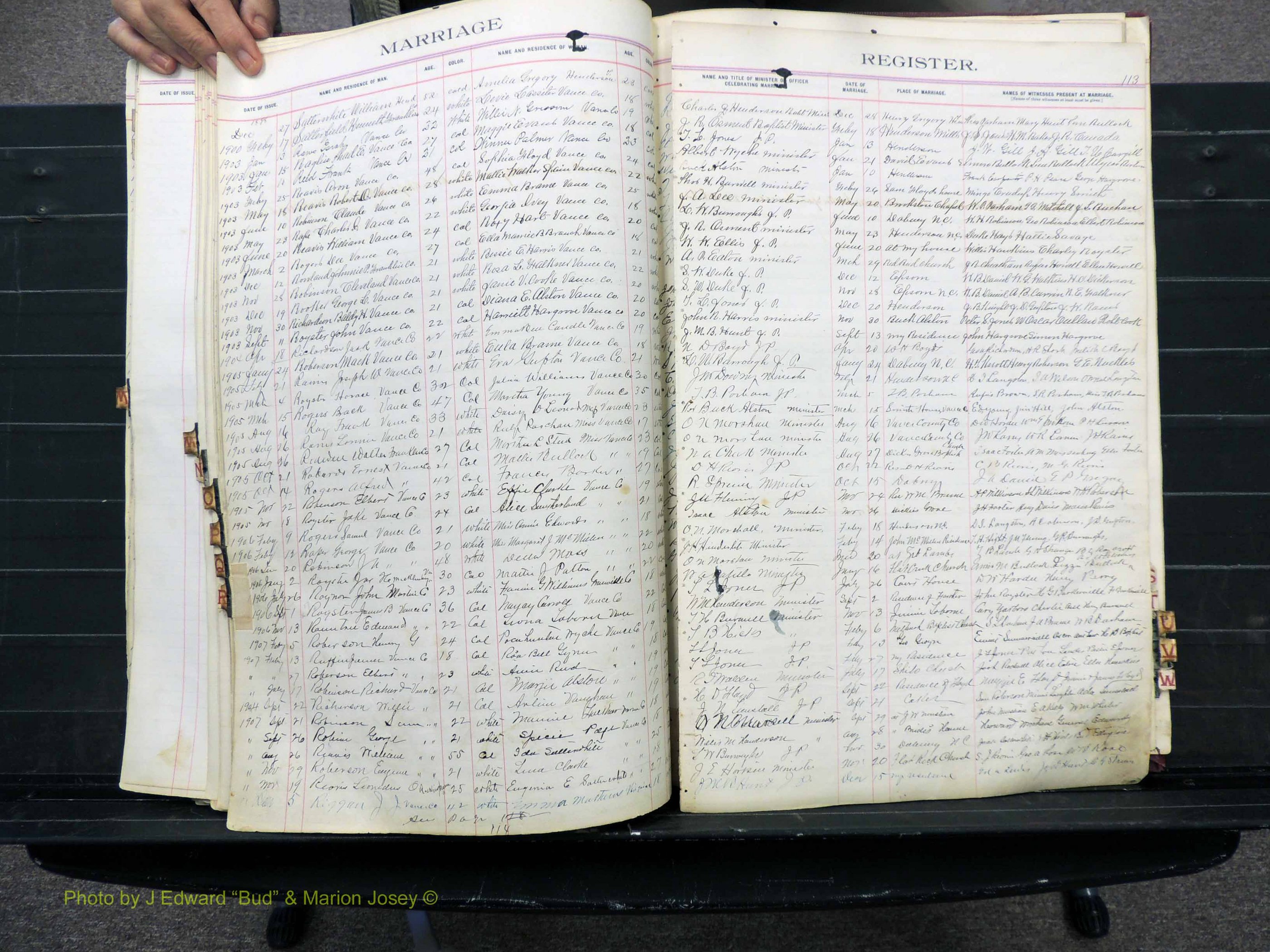 Vance Co, NC, Marriages, A-Z, 1898-1919 (186).JPG
