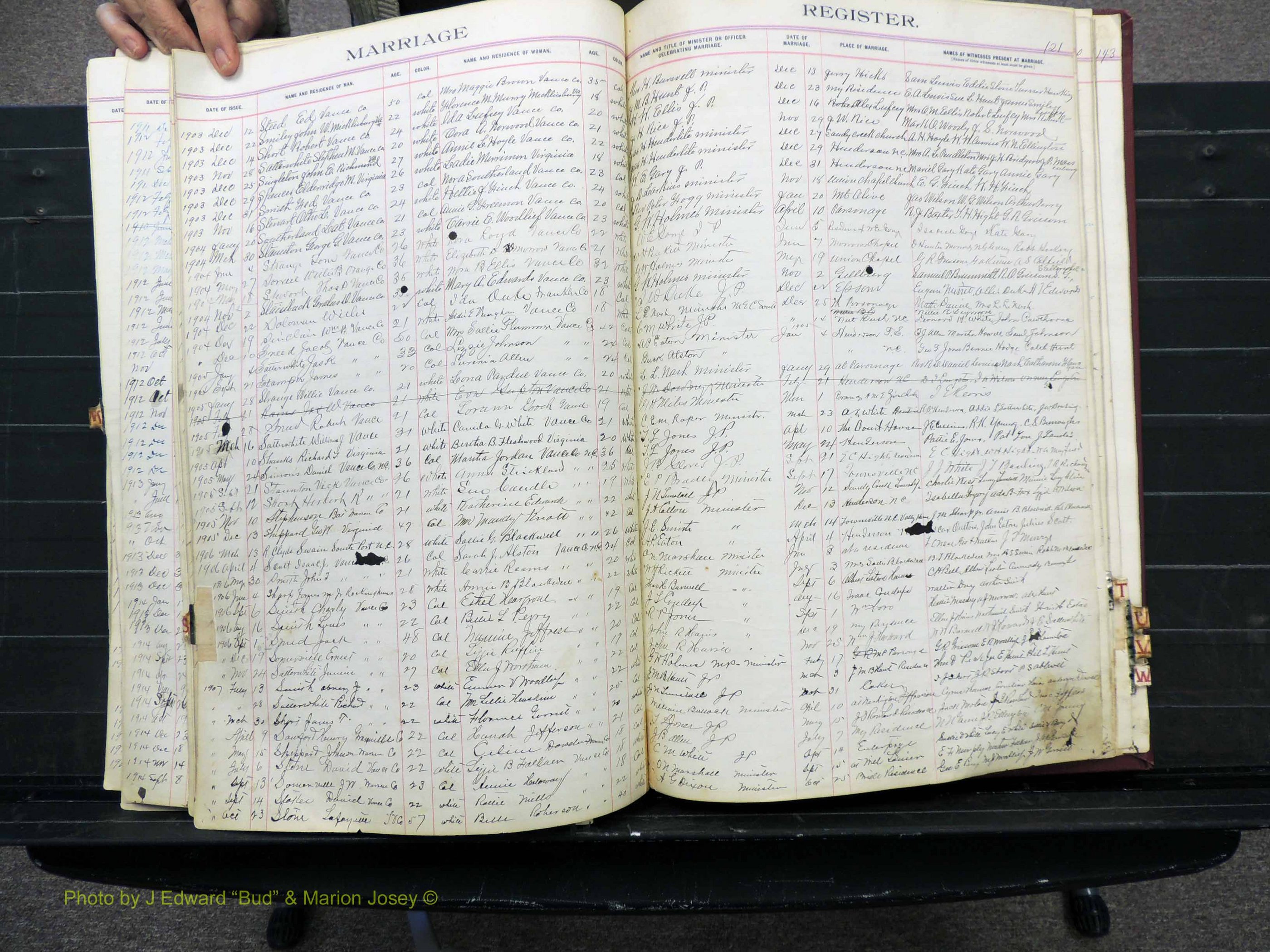 Vance Co, NC, Marriages, A-Z, 1898-1919 (193).JPG