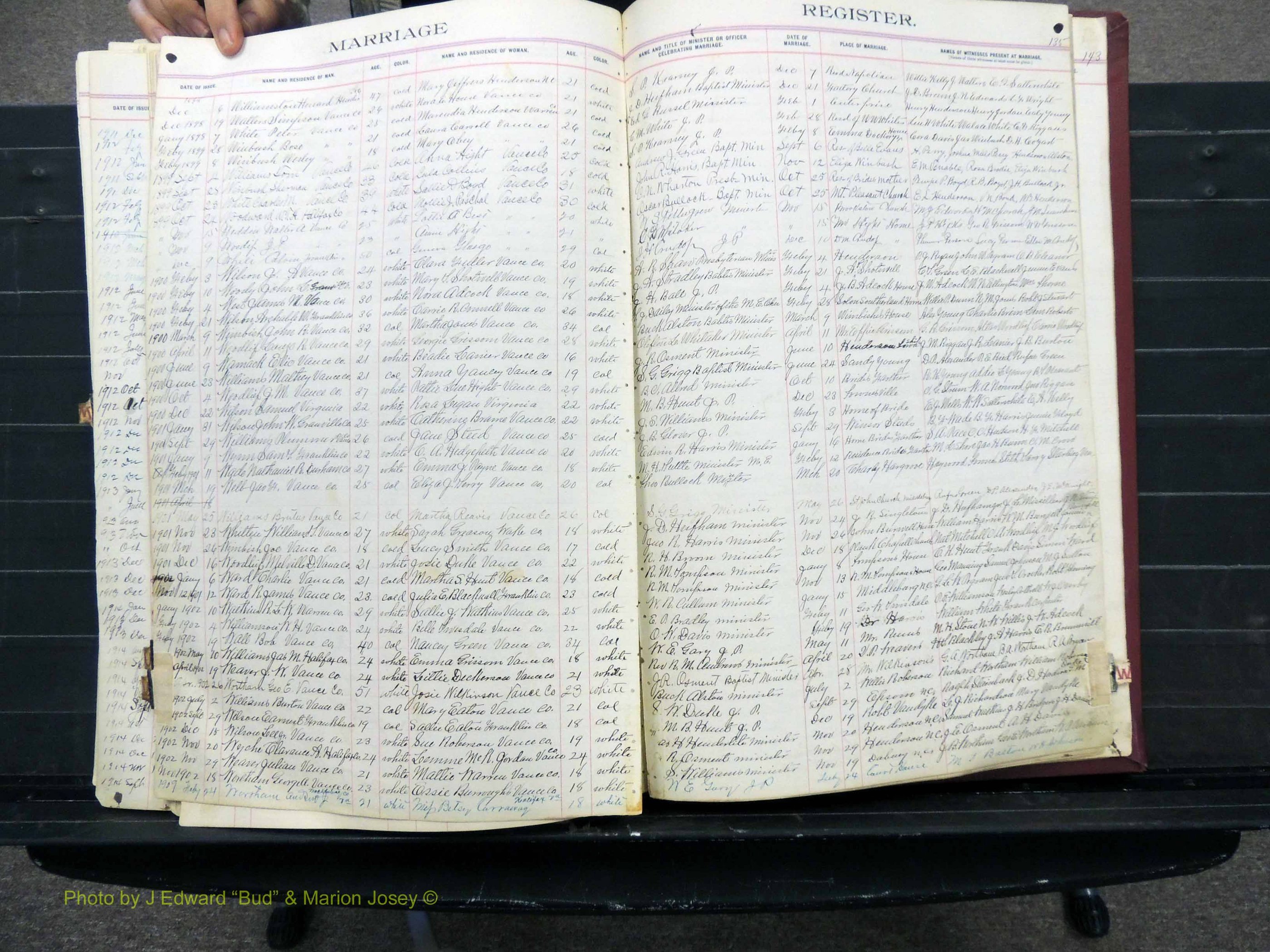Vance Co, NC, Marriages, A-Z, 1898-1919 (206).JPG