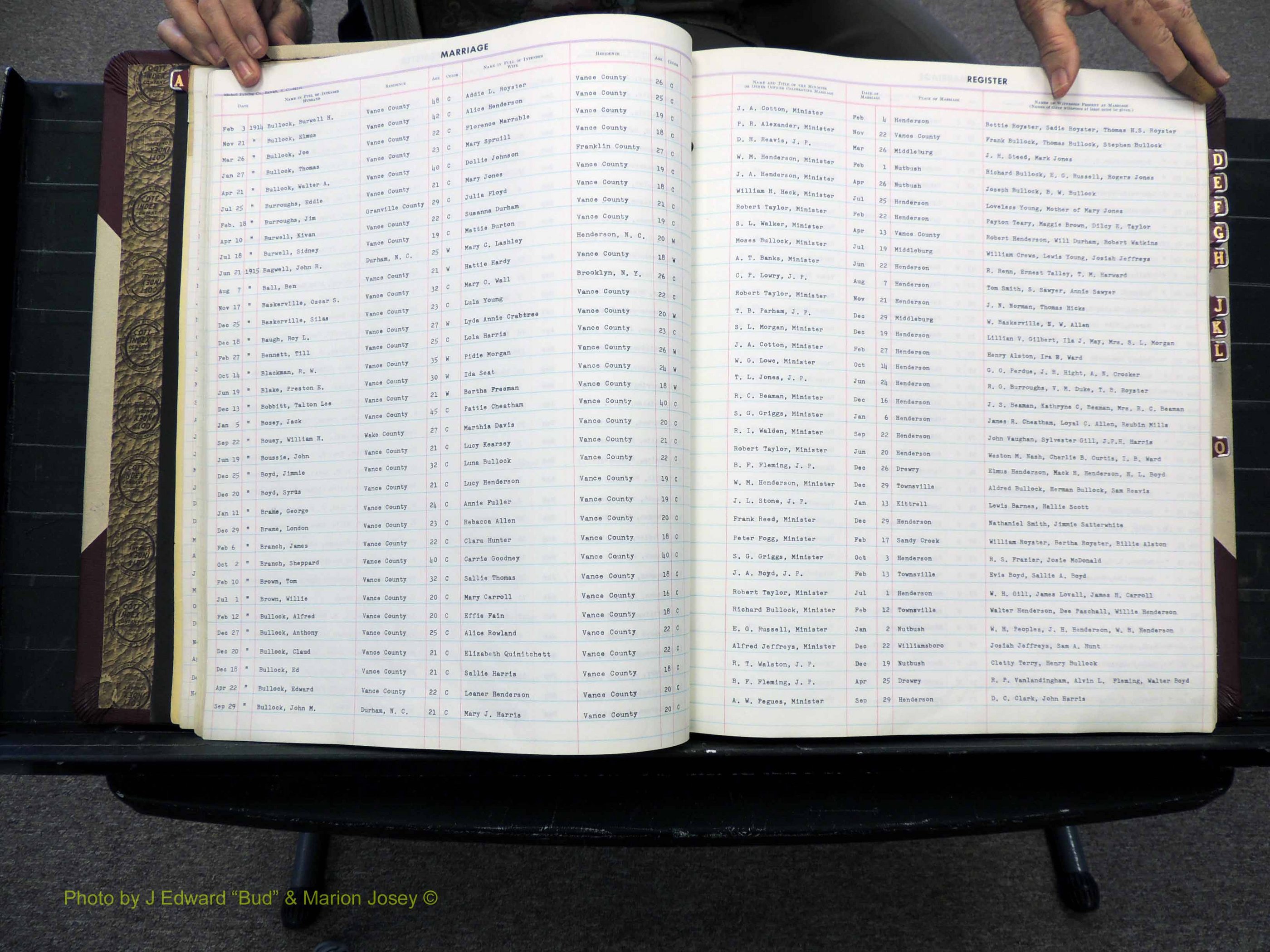 Vance Co, NC, Marriages, A-Z, 1900-1929 (119).JPG