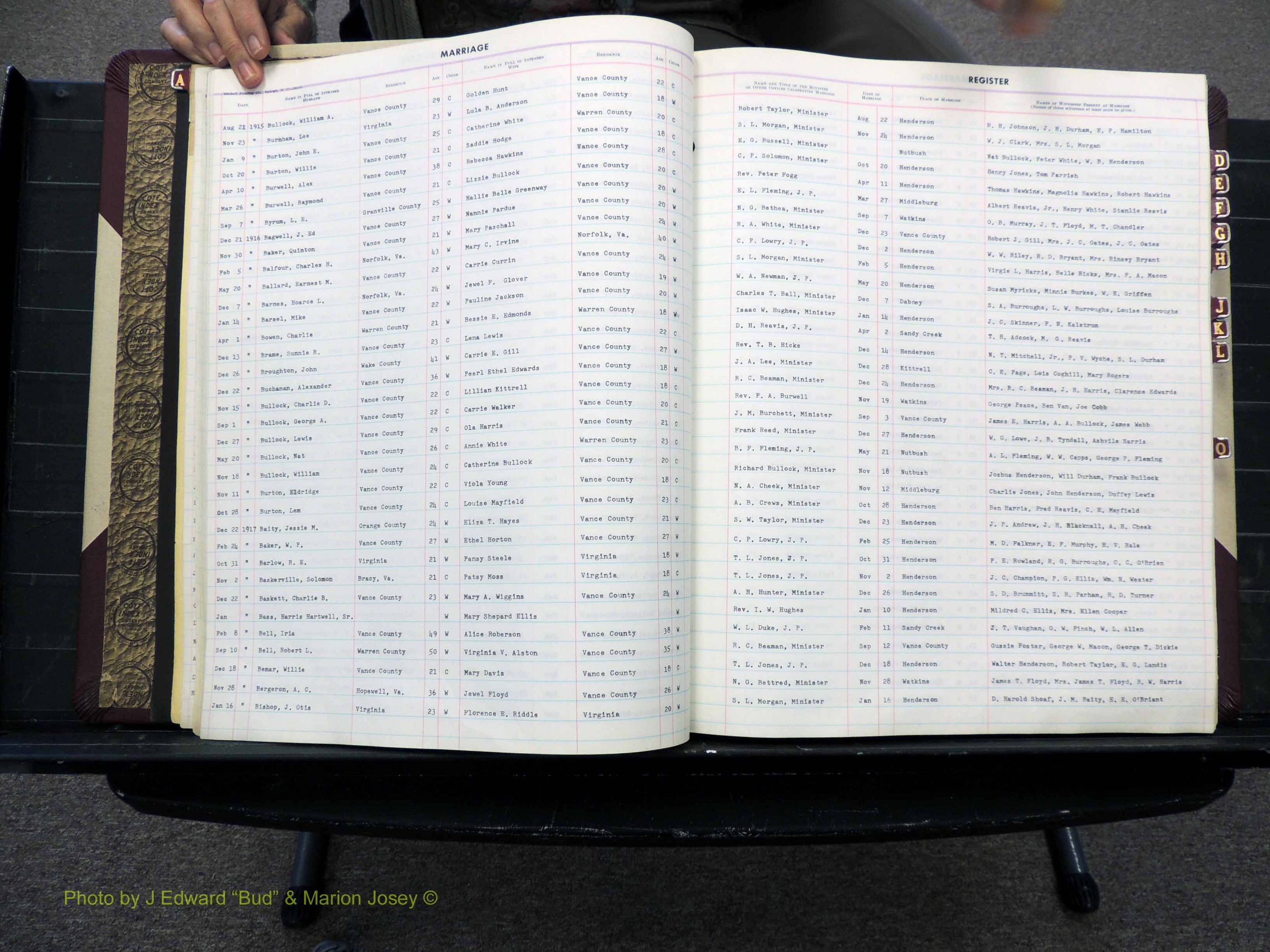 Vance Co, NC, Marriages, A-Z, 1900-1929 (120).JPG