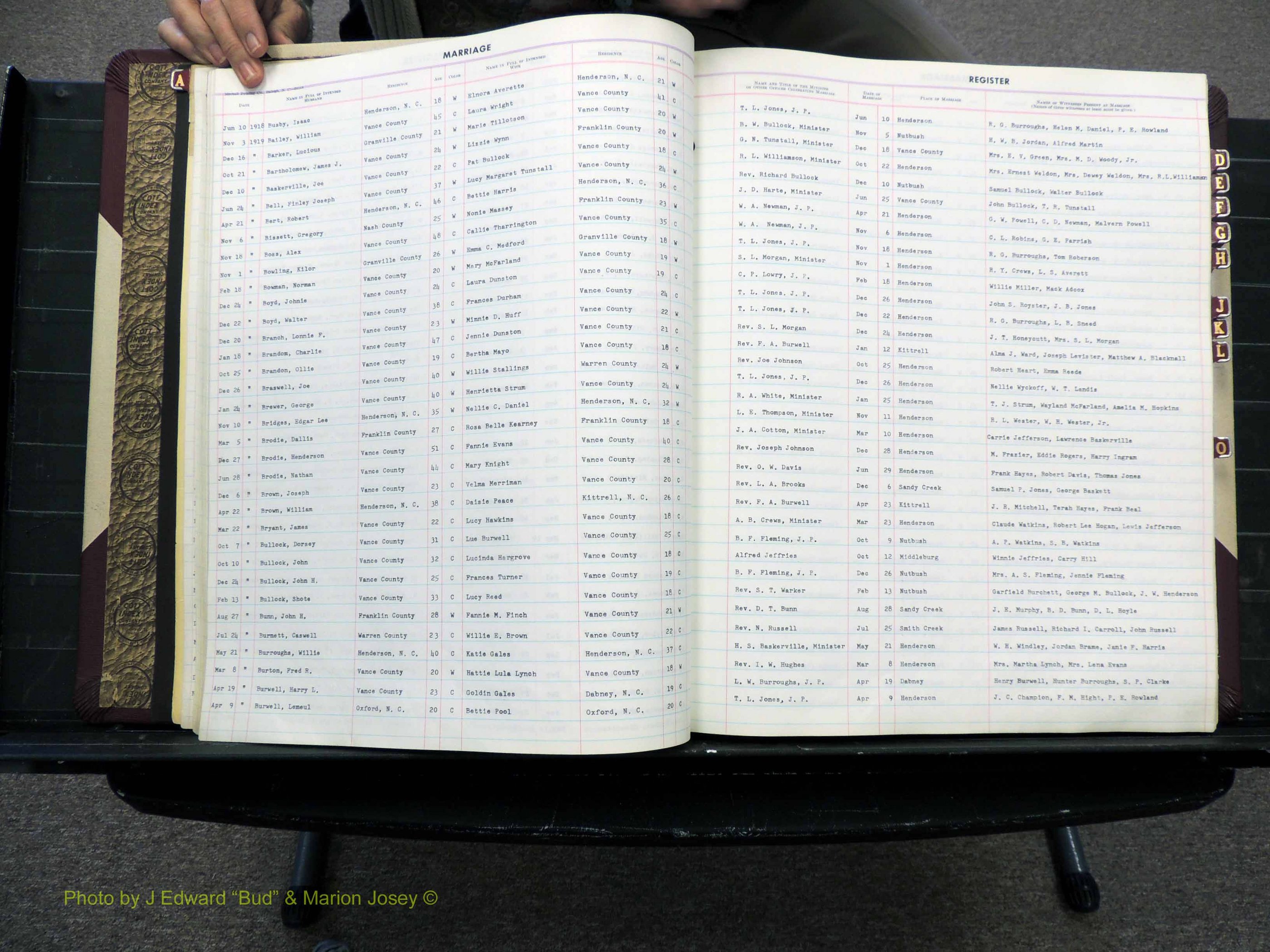 Vance Co, NC, Marriages, A-Z, 1900-1929 (123).JPG