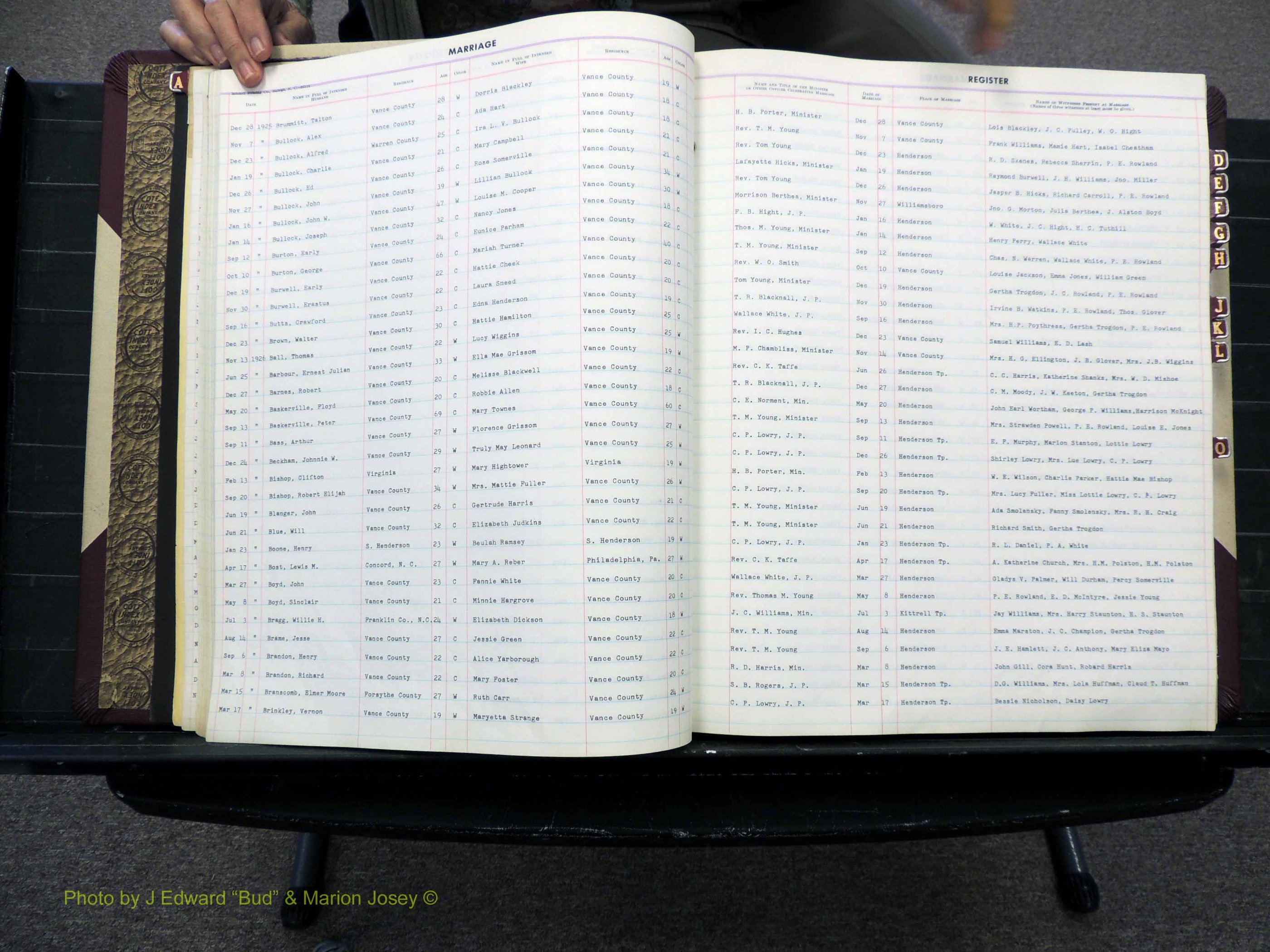 Vance Co, NC, Marriages, A-Z, 1900-1929 (129).JPG