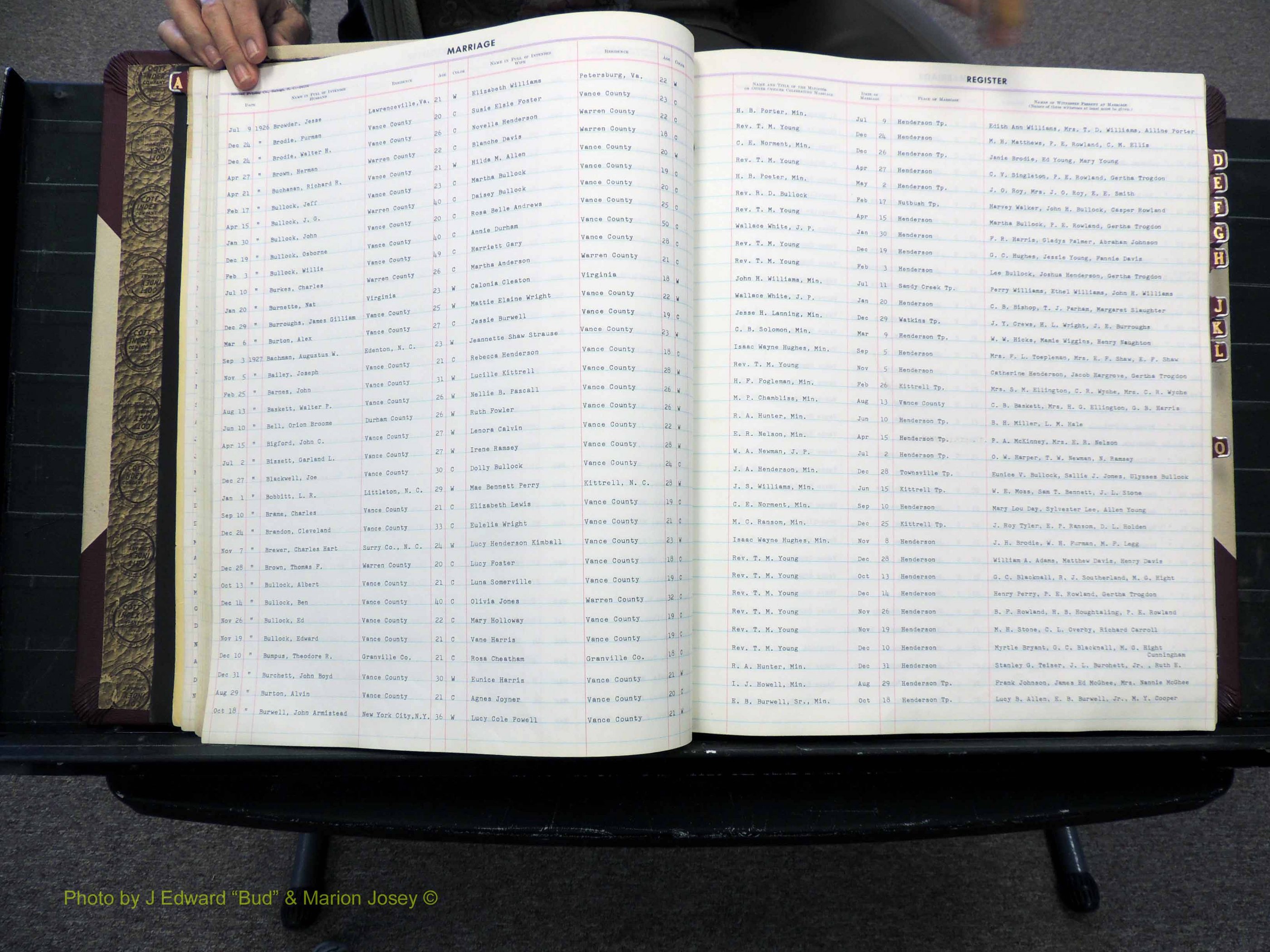 Vance Co, NC, Marriages, A-Z, 1900-1929 (130).JPG