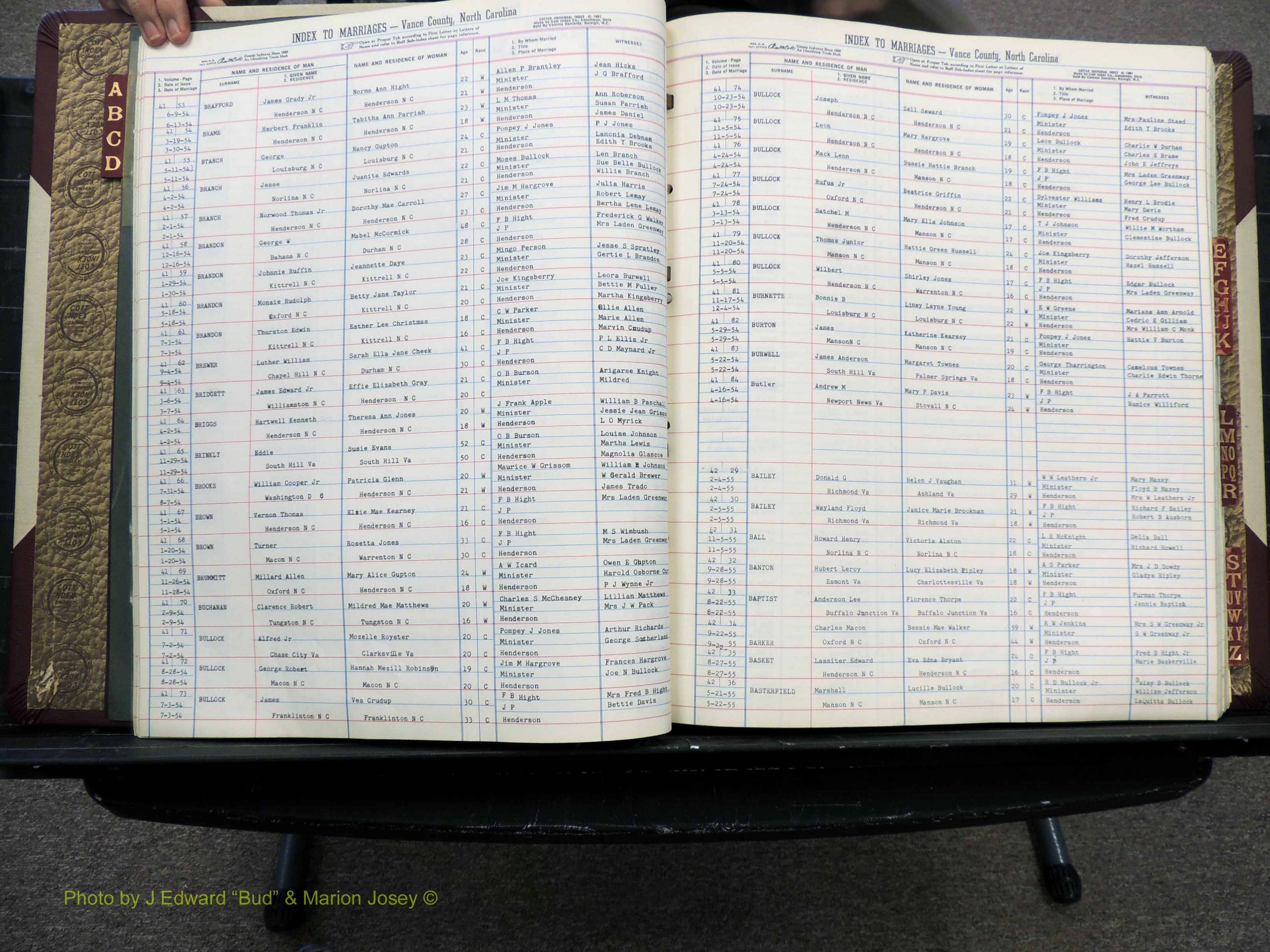 Vance Co, NC, Marriages, A-Z, 1950-1962 (115).JPG