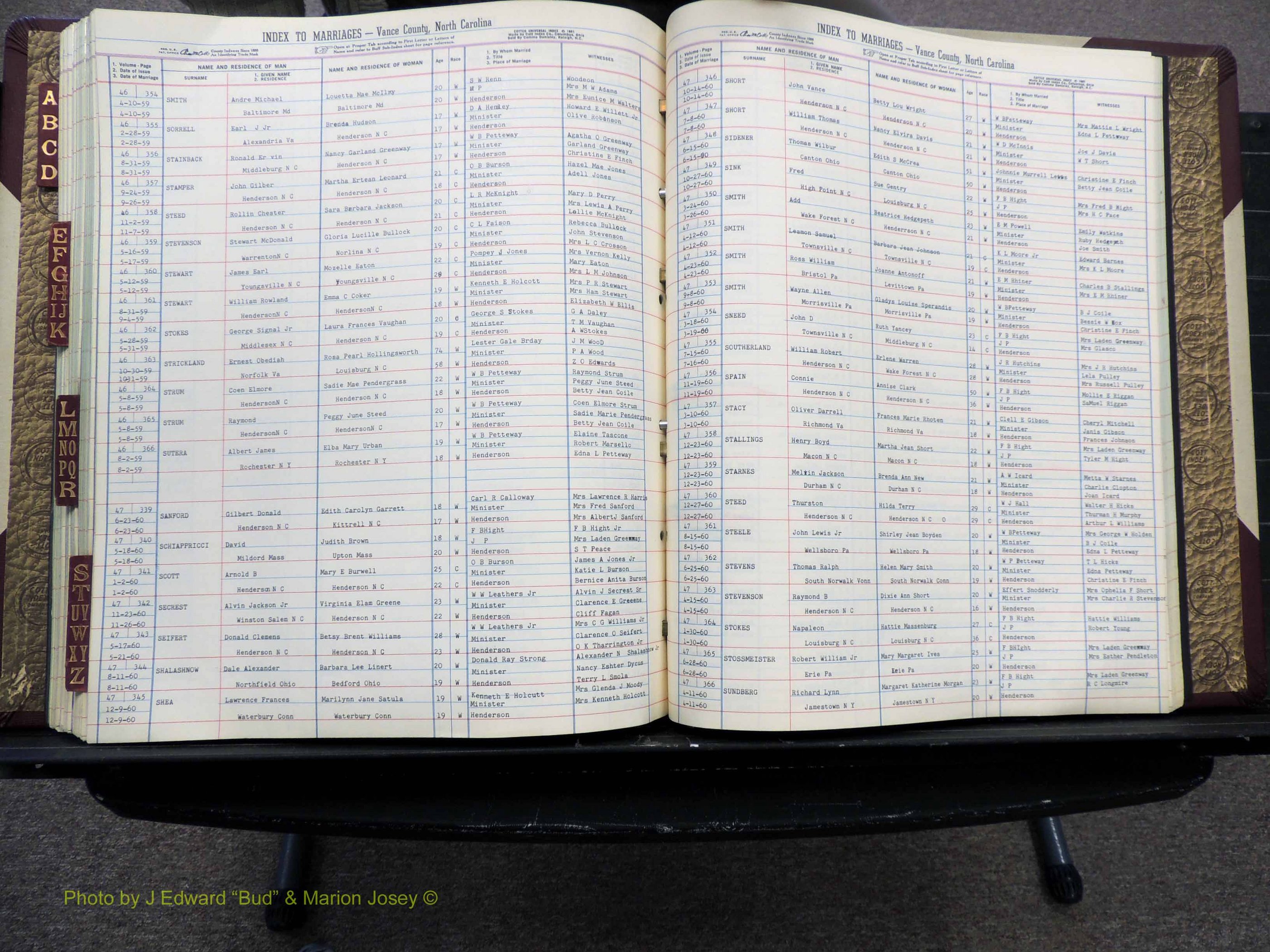 Vance Co, NC, Marriages, A-Z, 1950-1962 (247).JPG