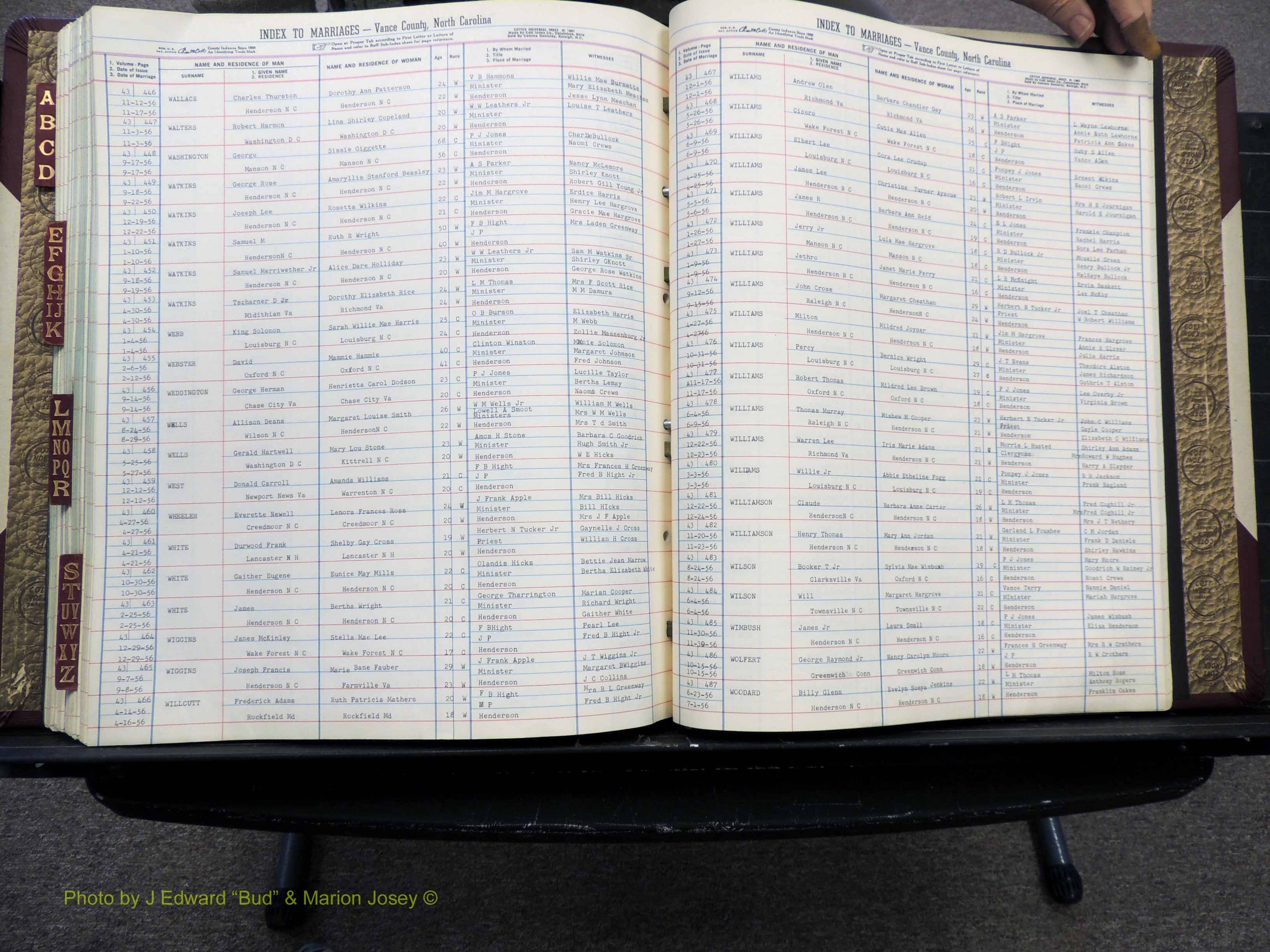 Vance Co, NC, Marriages, A-Z, 1950-1962 (269).JPG