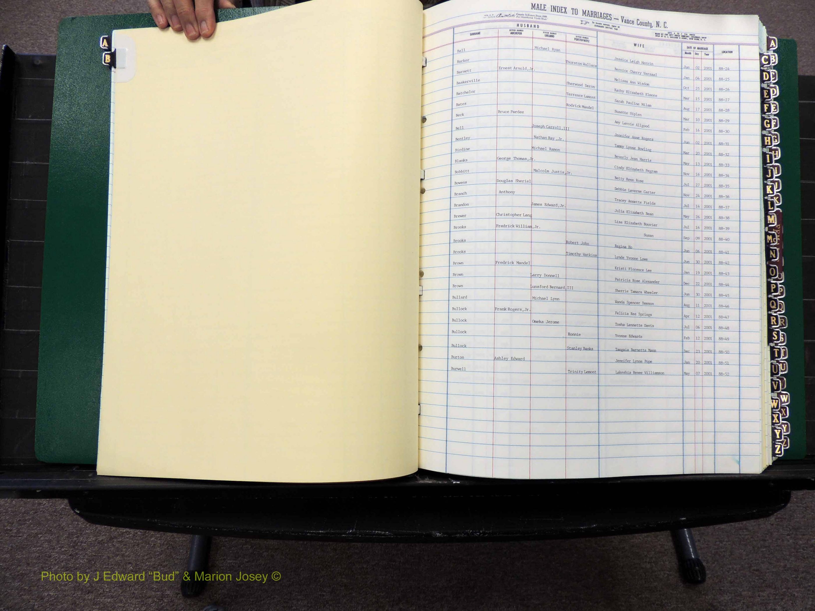 Vance Co, NC, Marriages, A-Z, 2001-2004 (103).JPG