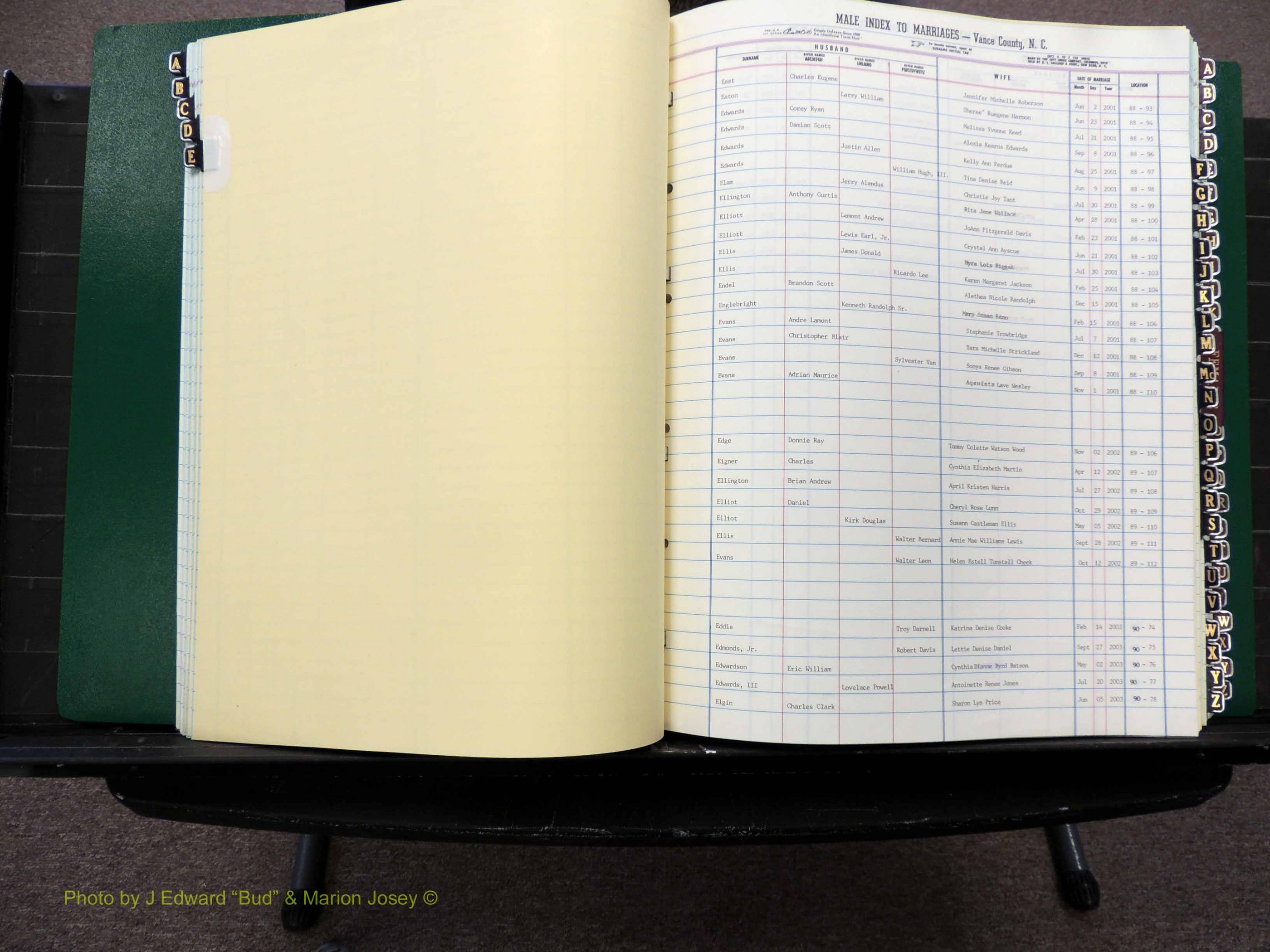 Vance Co, NC, Marriages, A-Z, 2001-2004 (110).JPG