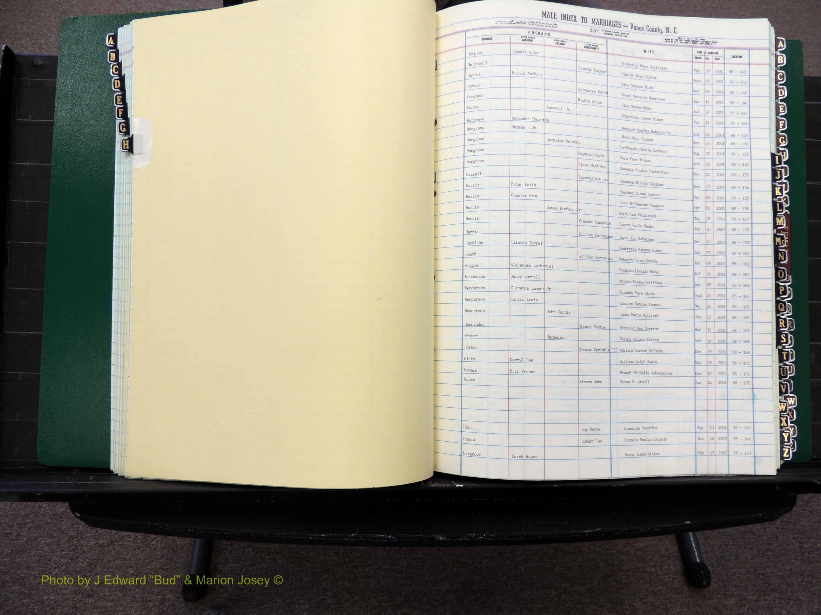 Vance Co, NC, Marriages, A-Z, 2001-2004 (116).JPG