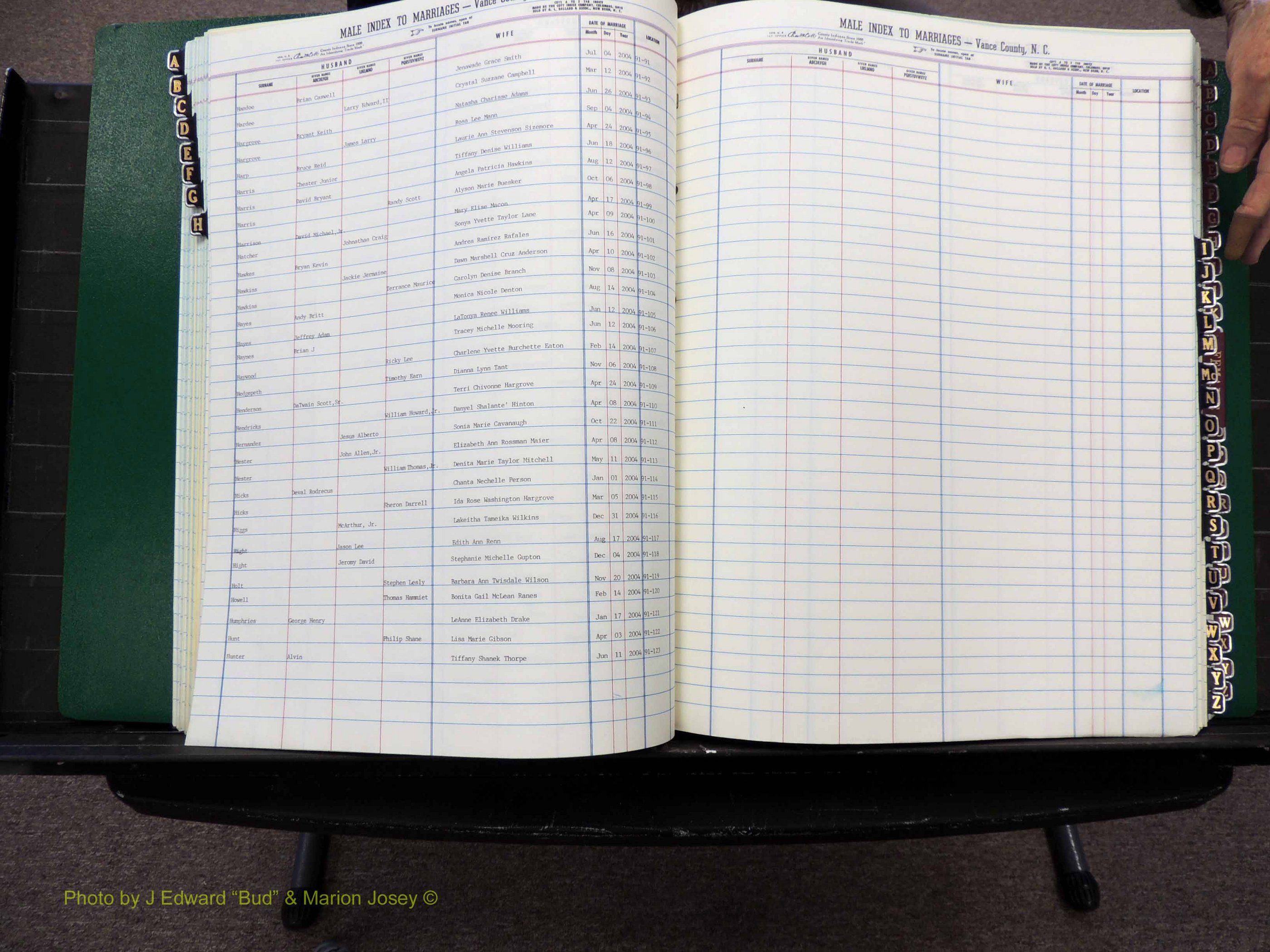 Vance Co, NC, Marriages, A-Z, 2001-2004 (118).JPG