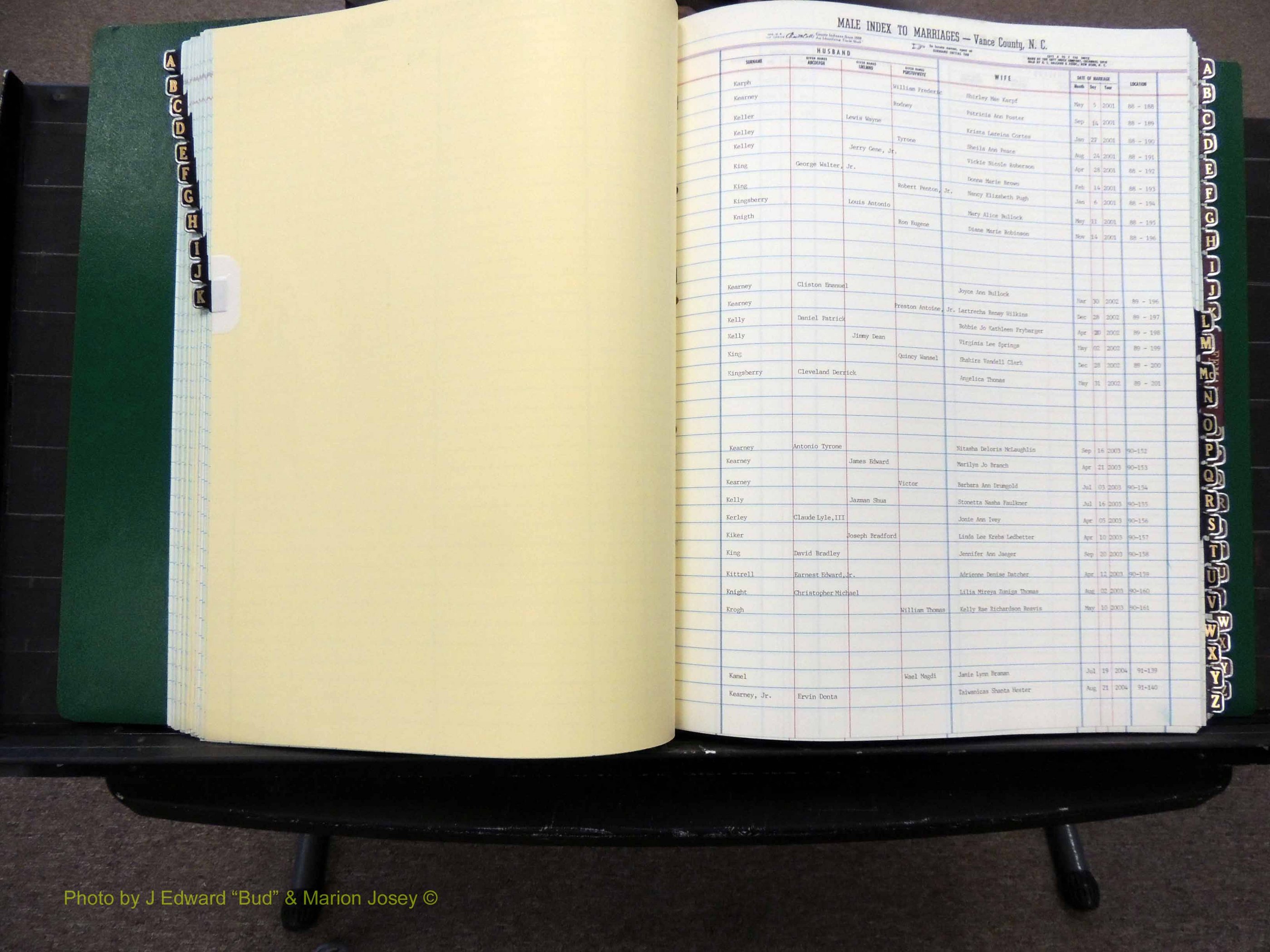 Vance Co, NC, Marriages, A-Z, 2001-2004 (122).JPG