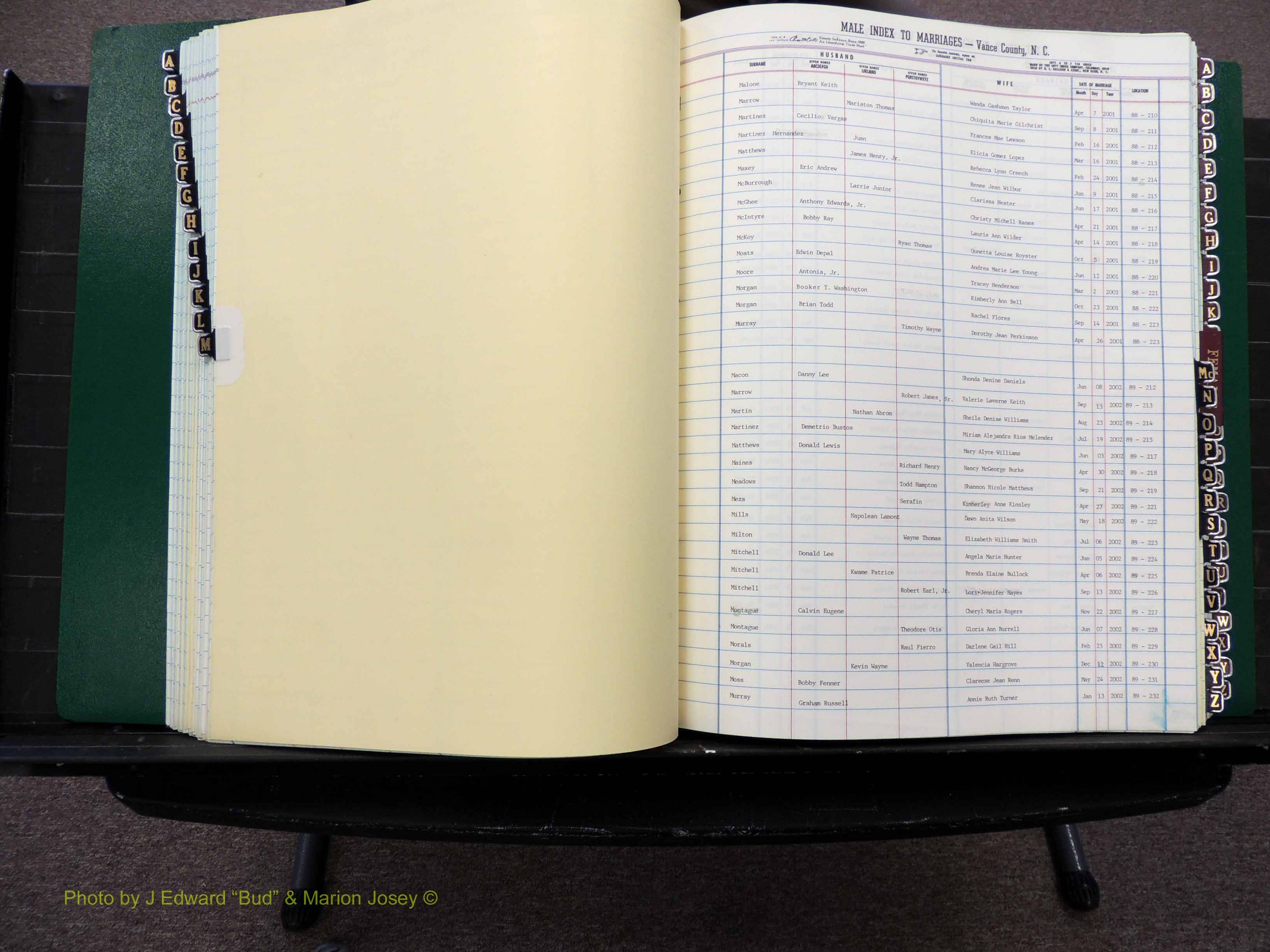 Vance Co, NC, Marriages, A-Z, 2001-2004 (126).JPG