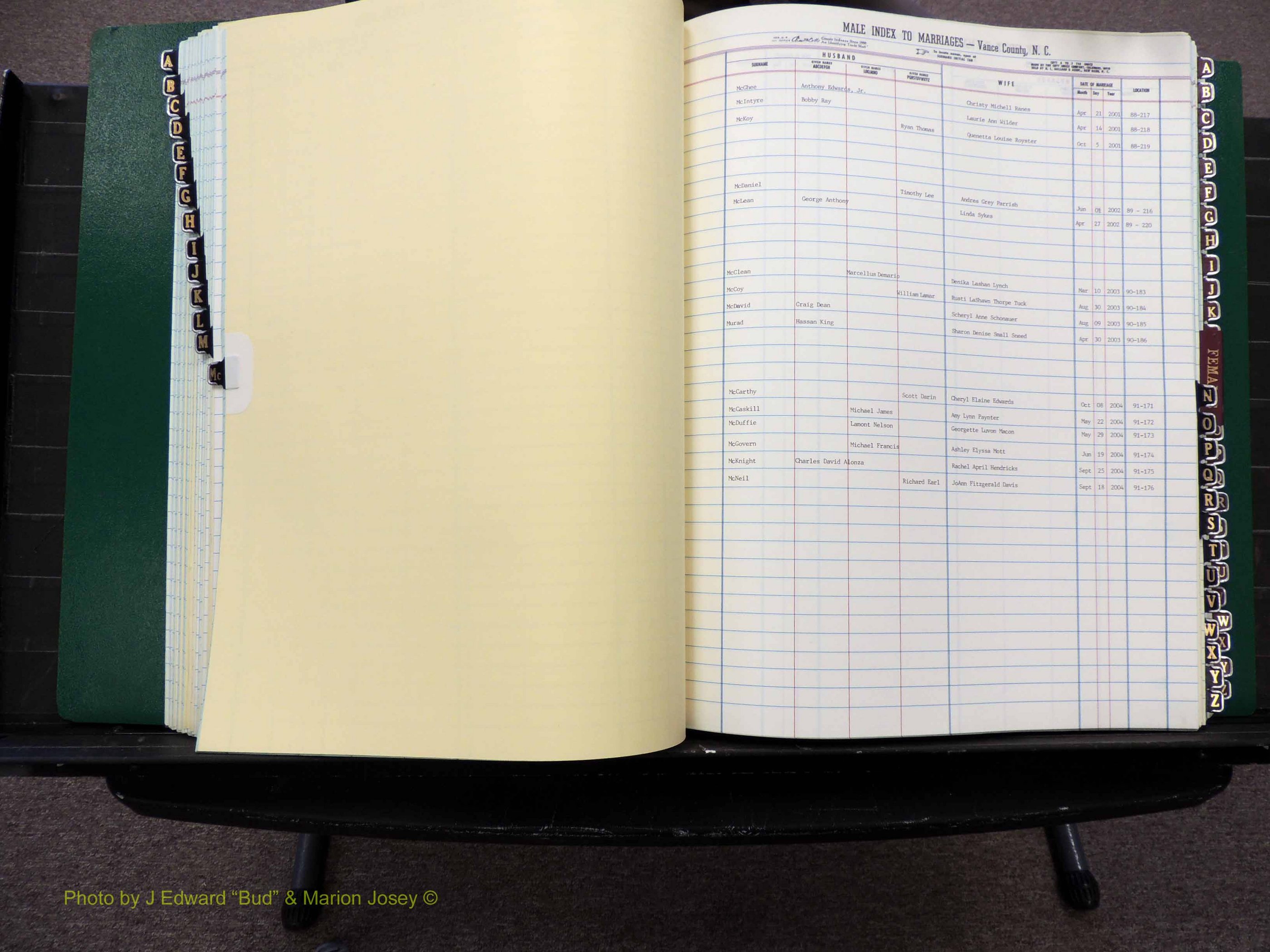 Vance Co, NC, Marriages, A-Z, 2001-2004 (128).JPG