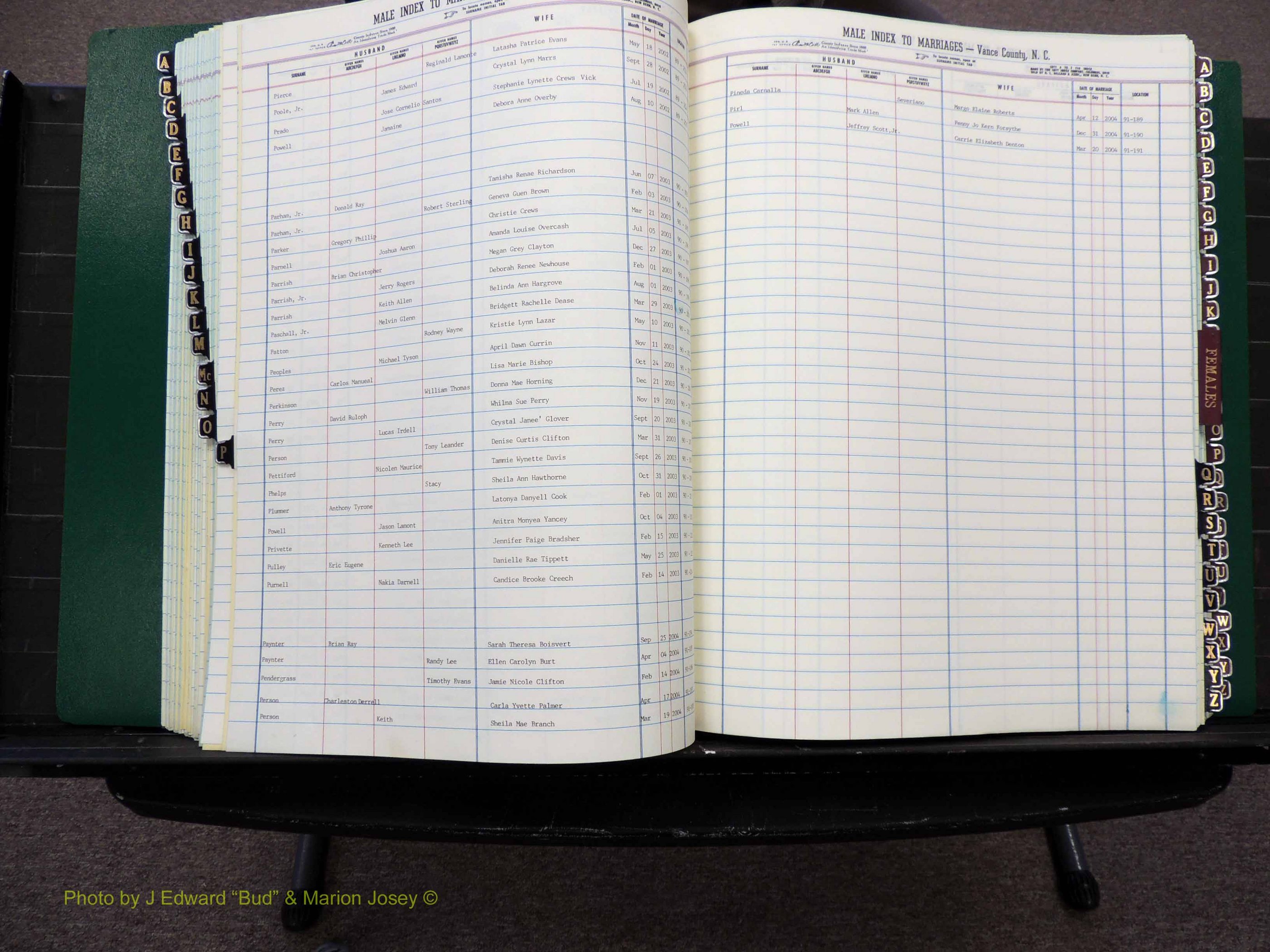 Vance Co, NC, Marriages, A-Z, 2001-2004 (131).JPG