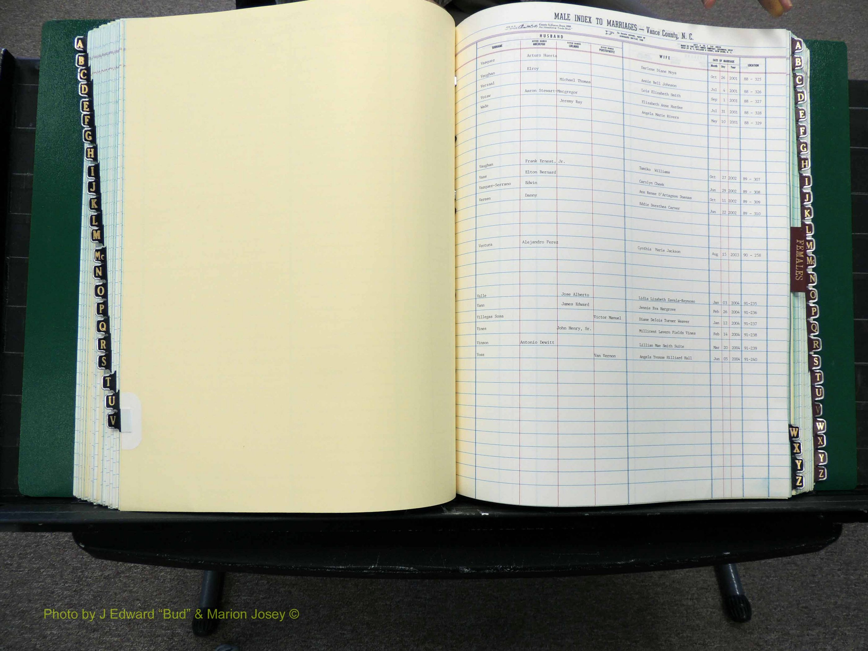 Vance Co, NC, Marriages, A-Z, 2001-2004 (138).JPG
