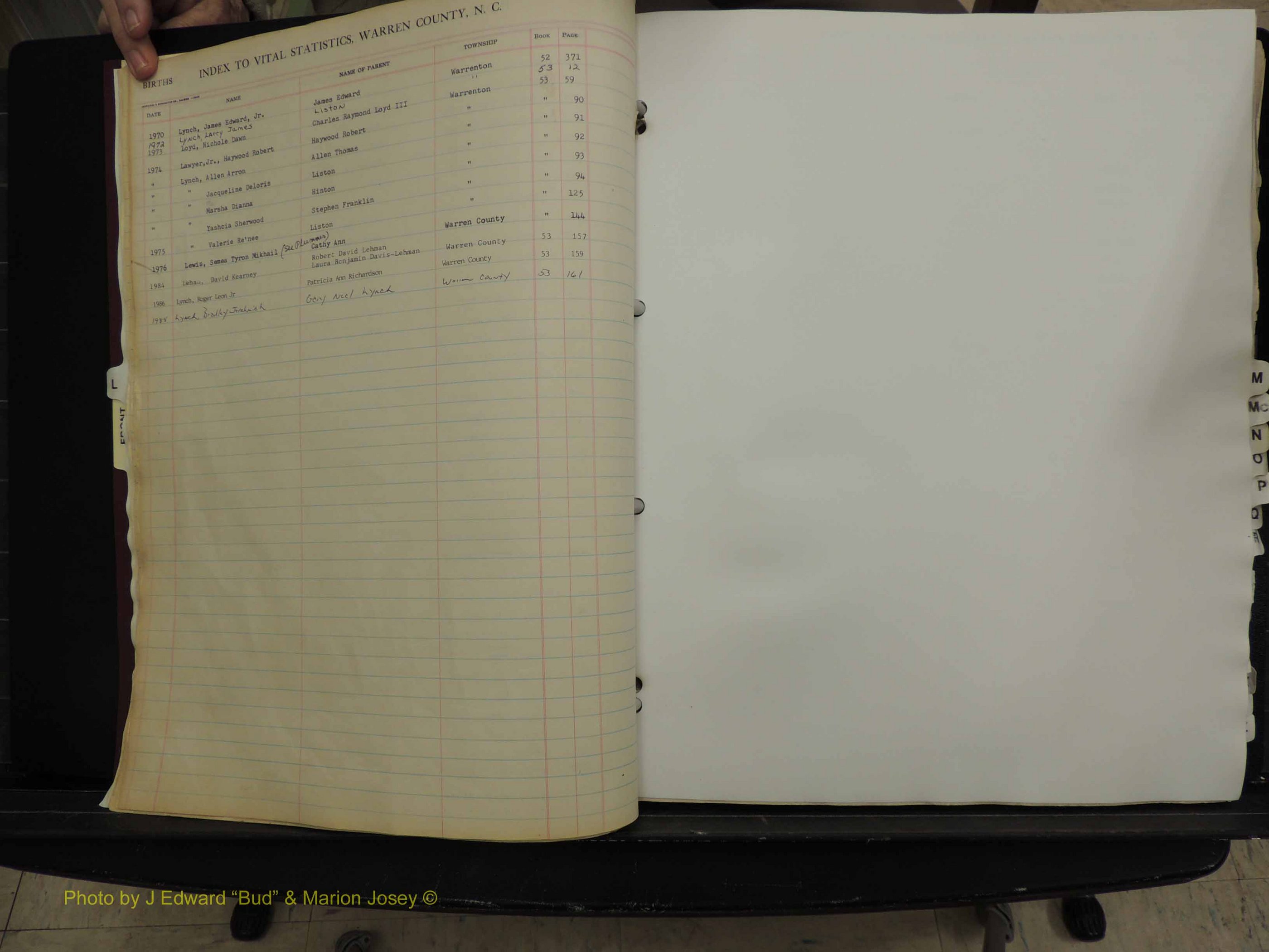 Warren Co, NC, Births, L-Z, 1914+ (111).JPG
