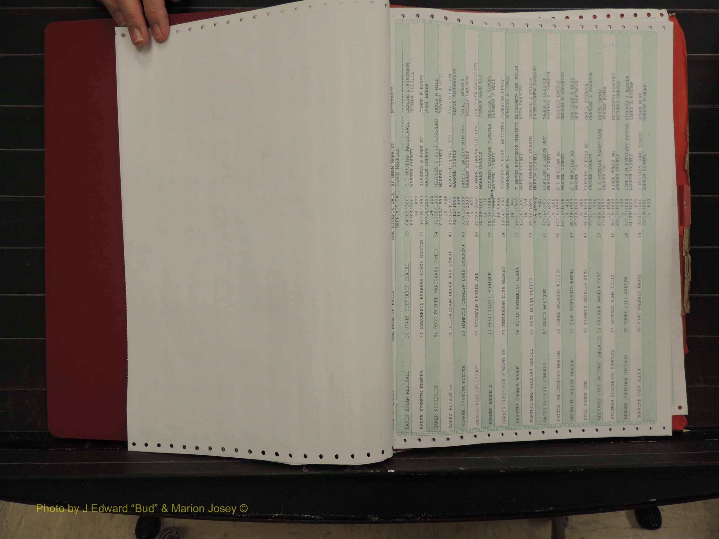 Warren Co, NC, Marriages, A-Z, 1996-2000 (104).JPG