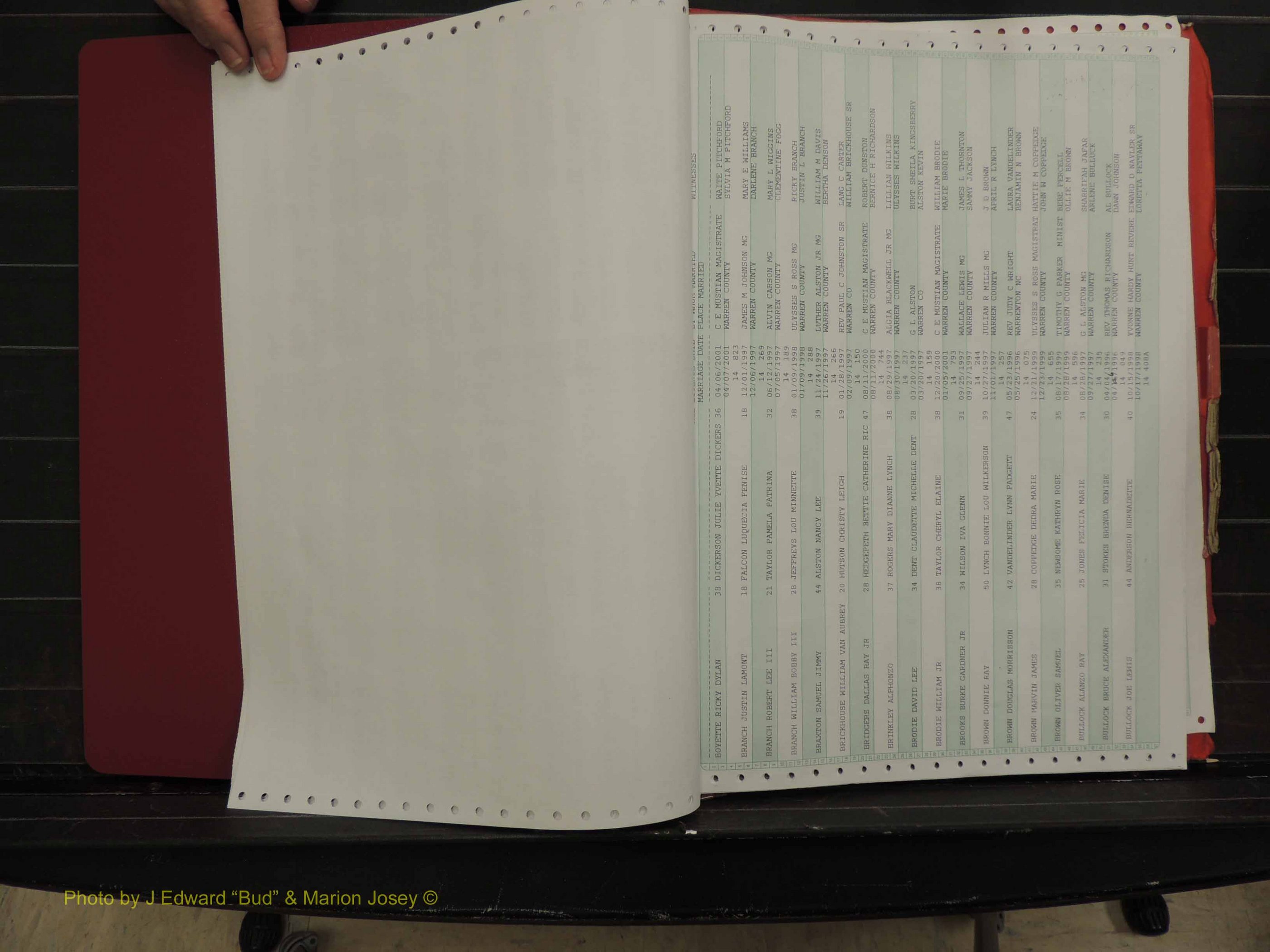 Warren Co, NC, Marriages, A-Z, 1996-2000 (106).JPG