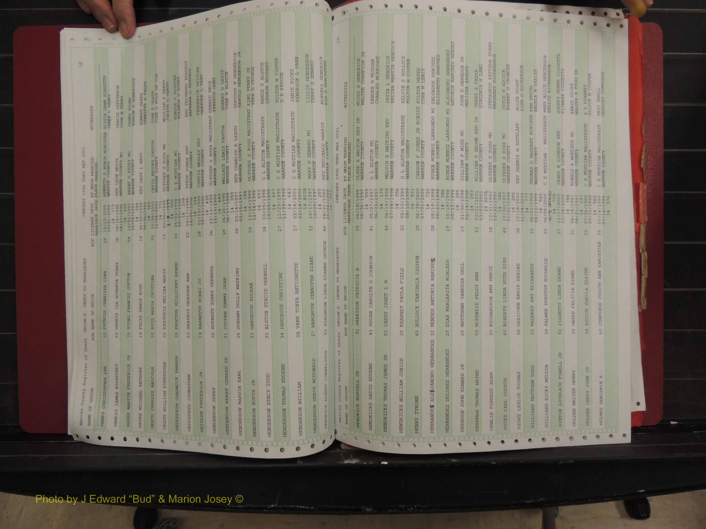 Warren Co, NC, Marriages, A-Z, 1996-2000 (113).JPG