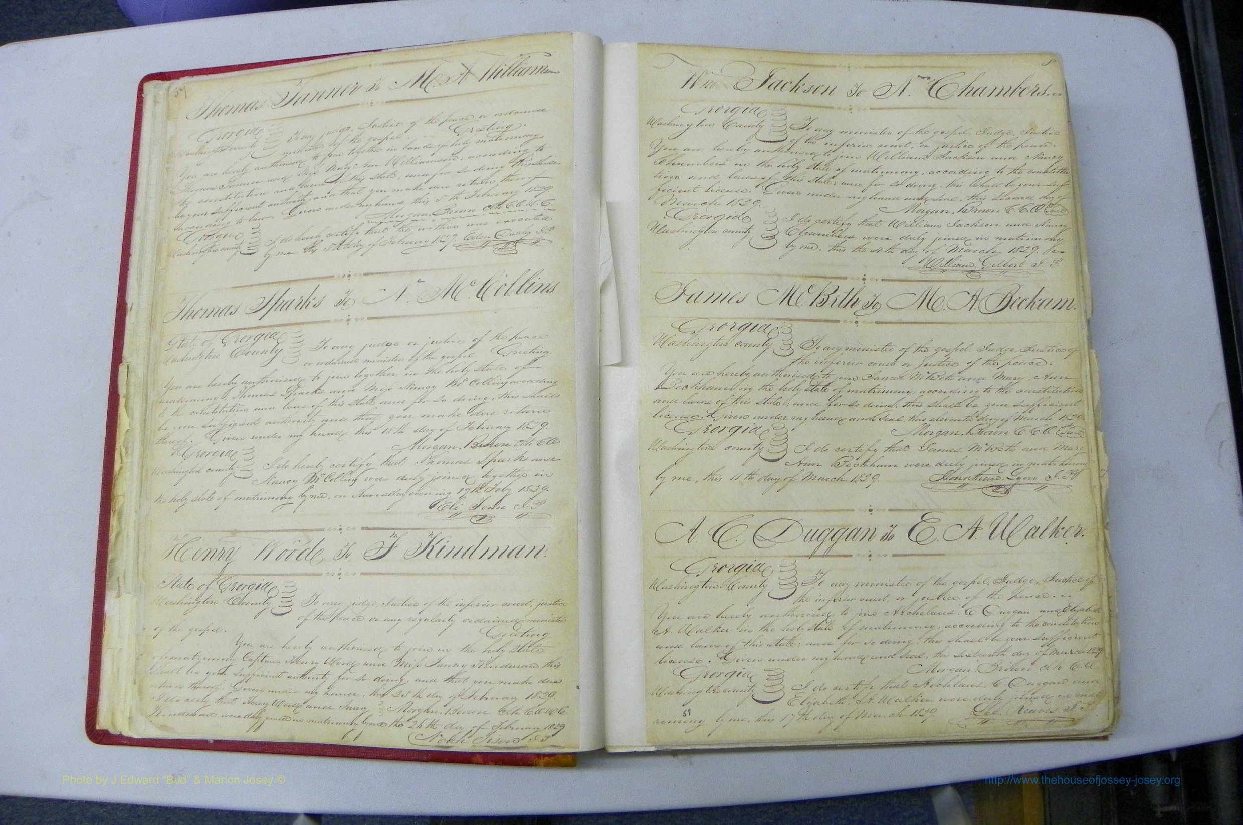 Was GA, Marriages Book A, 1828 - 1852, P 007-008.JPG