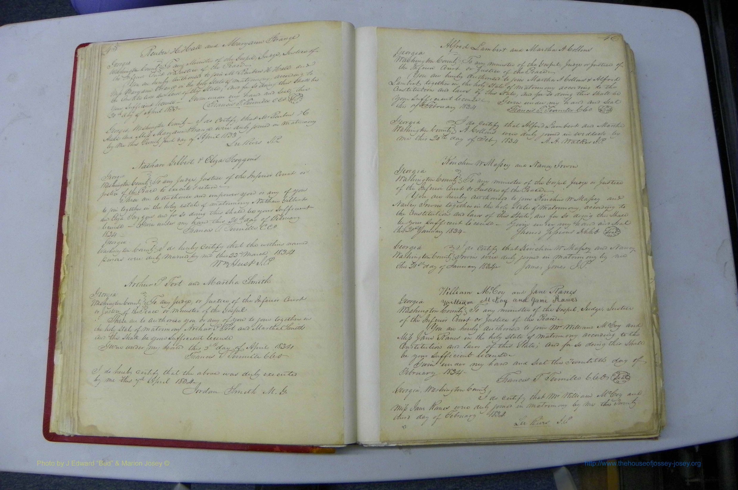 Was GA, Marriages Book A, 1828 - 1852, P 045-046.JPG