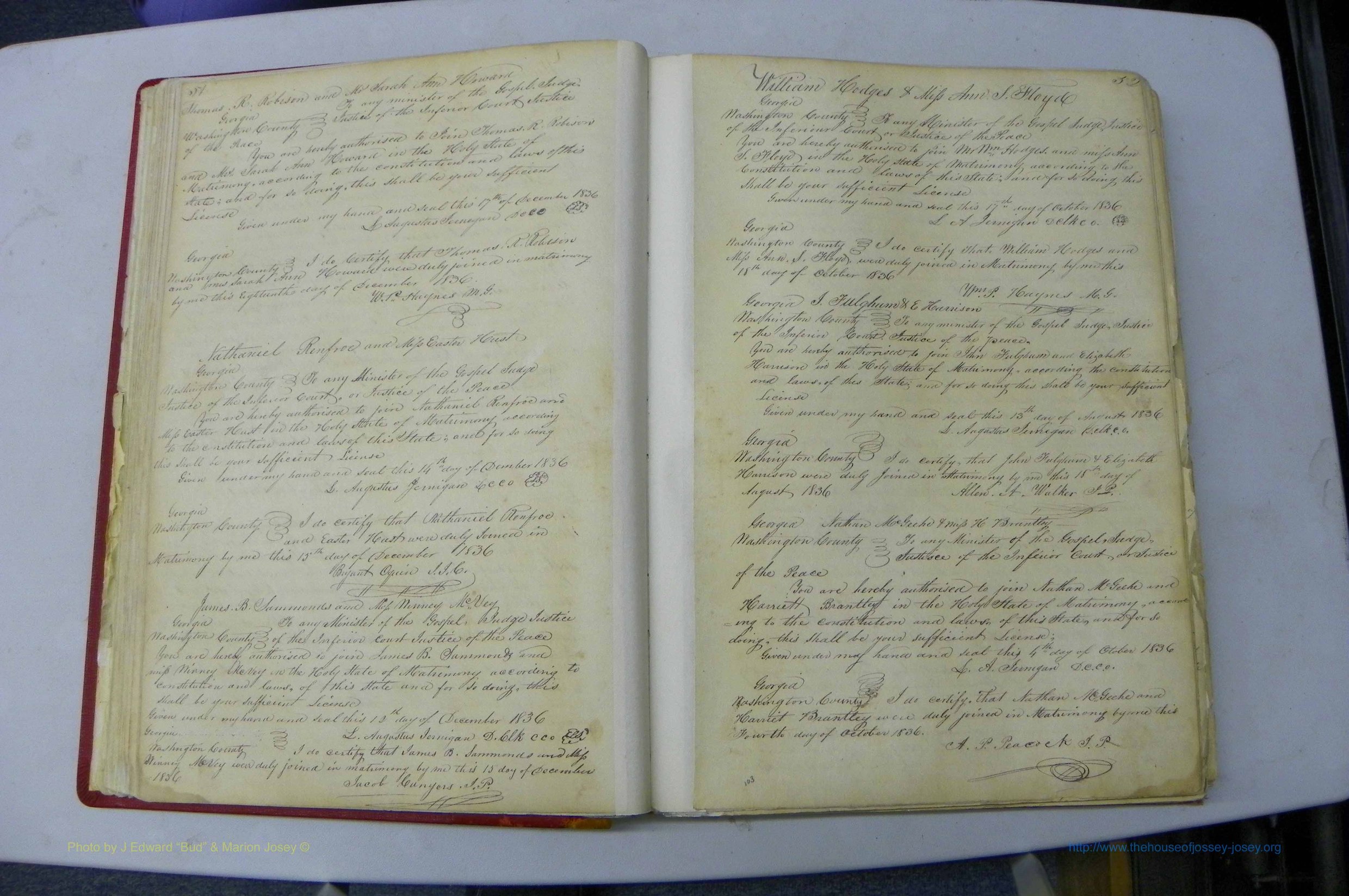 Was GA, Marriages Book A, 1828 - 1852, P 051-052.JPG