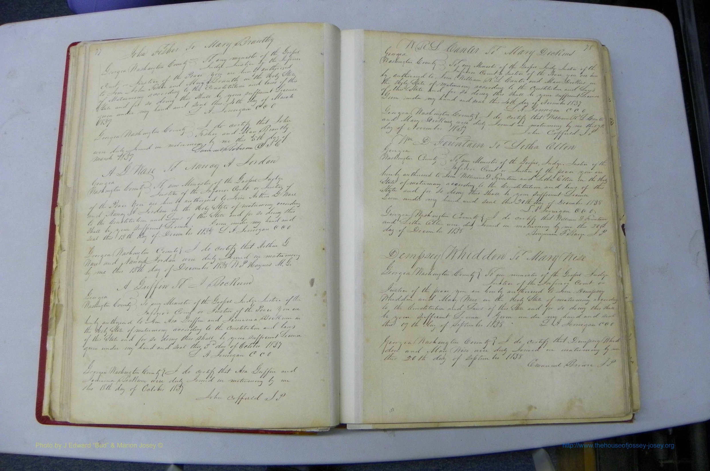 Was GA, Marriages Book A, 1828 - 1852, P 077-078.JPG