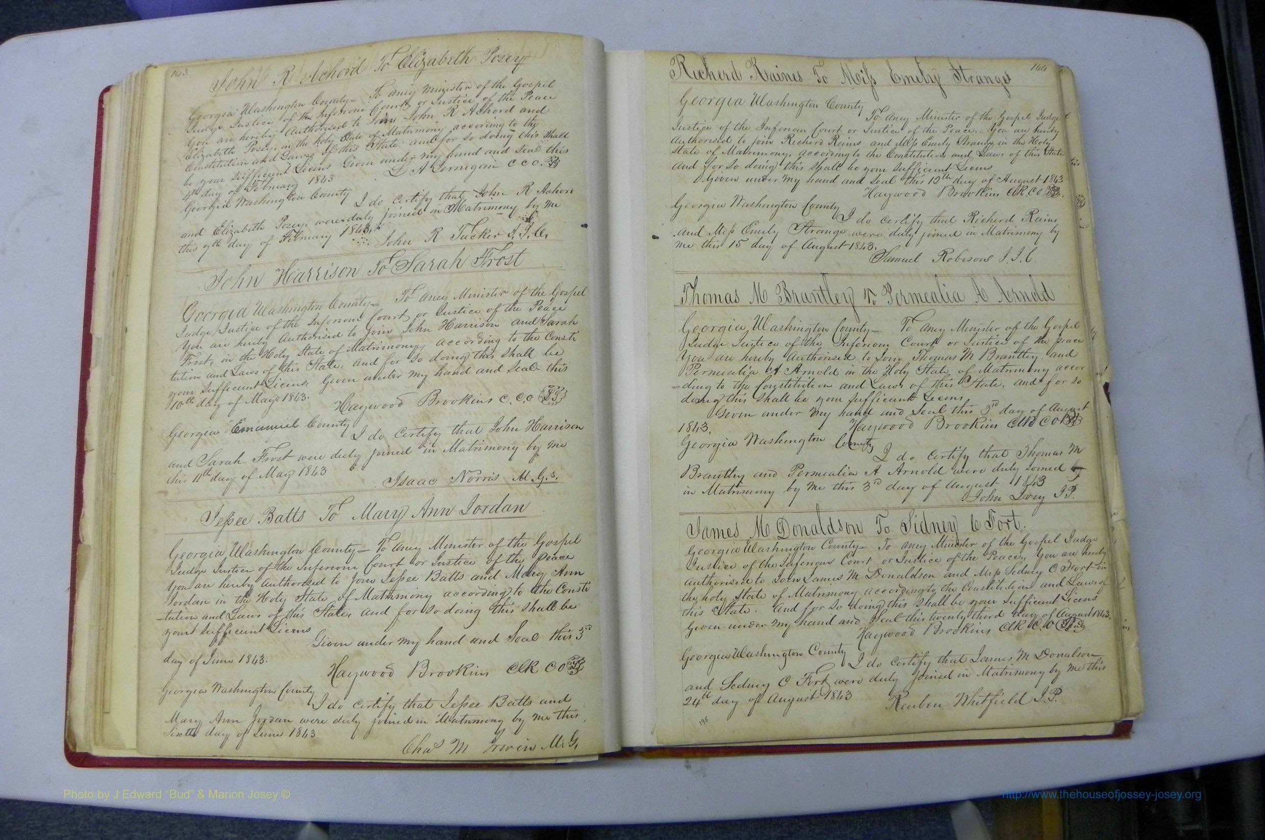 Was GA, Marriages Book A, 1828 - 1852, P 143-144.JPG